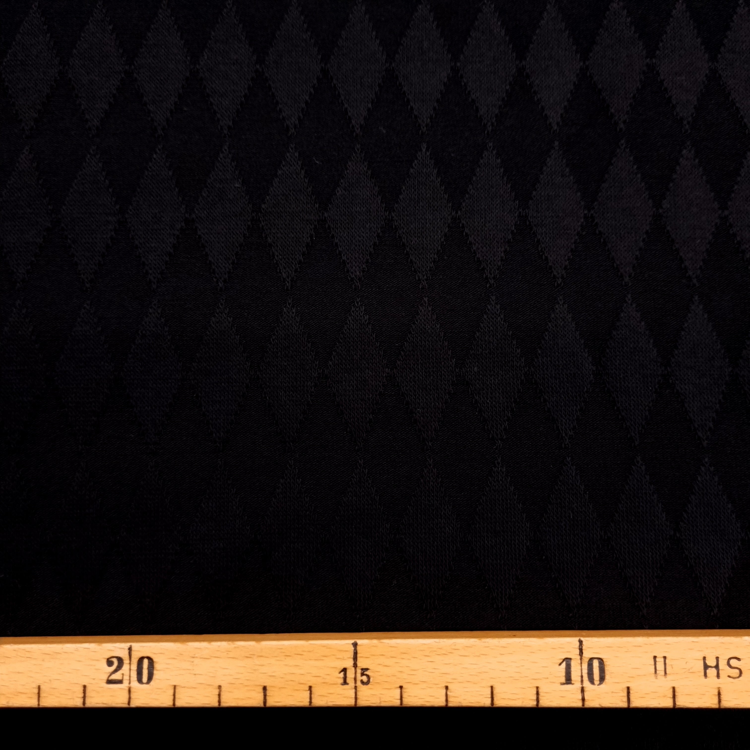 Retrofeinstrick Rauten schwarz Feinstrick Toptex Malu - Stoffhaus