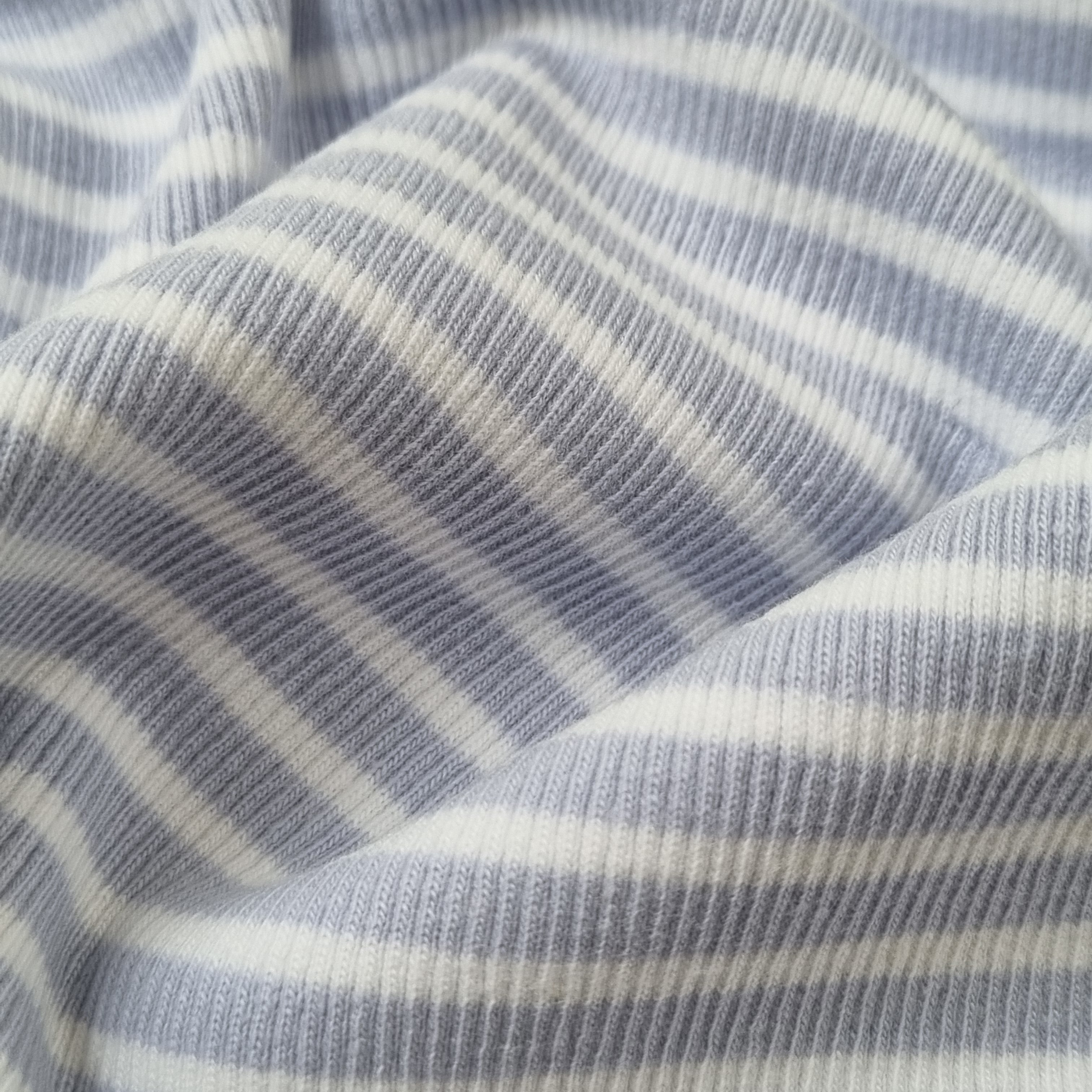 Ribbündchen Streifen verschiedene Farben Jersey Malu Stoffhaus hellblau/weiss Malu - Stoffhaus