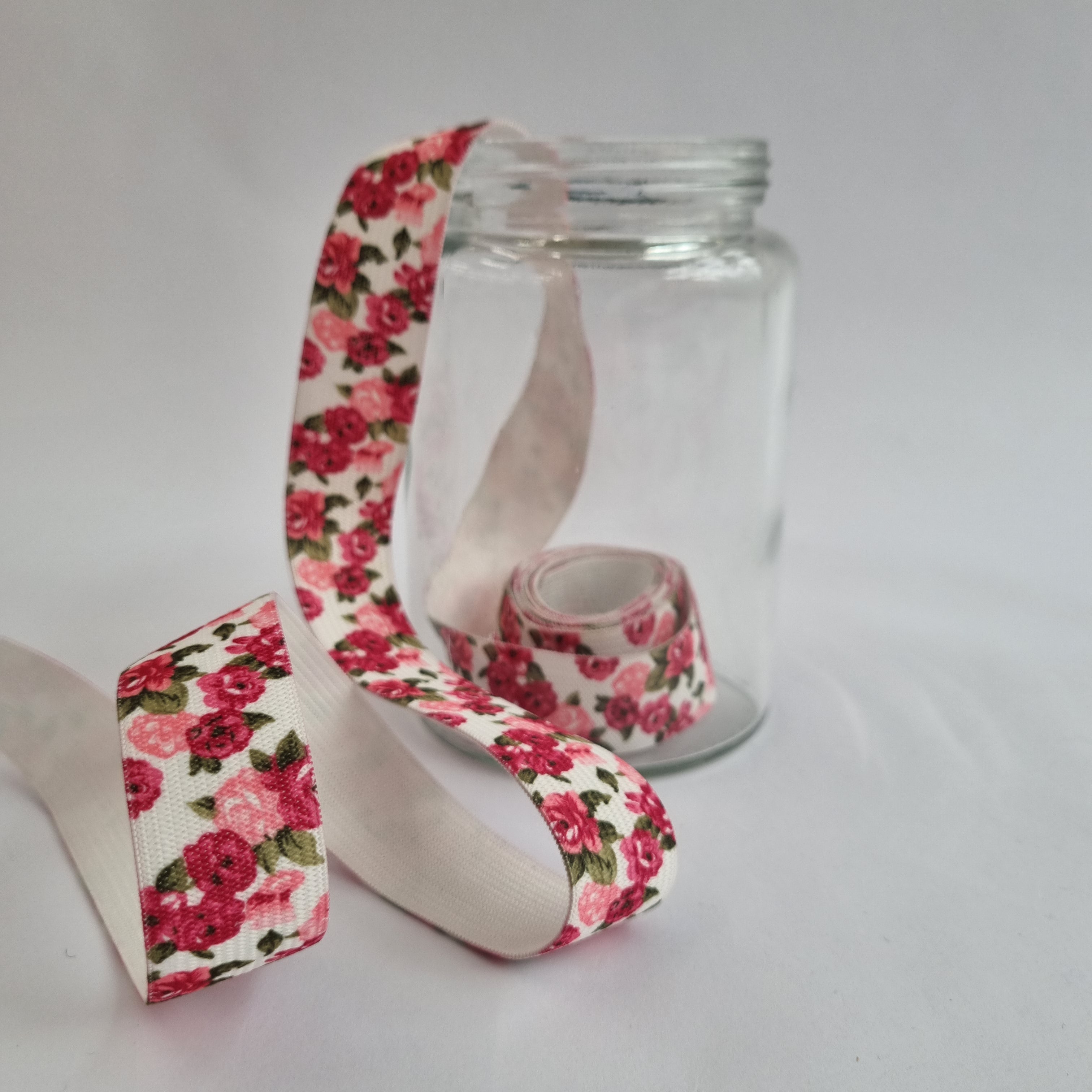 Rosendruck Gummiband 20mm Band elastisch Malu Stoffhaus Malu - Stoffhaus