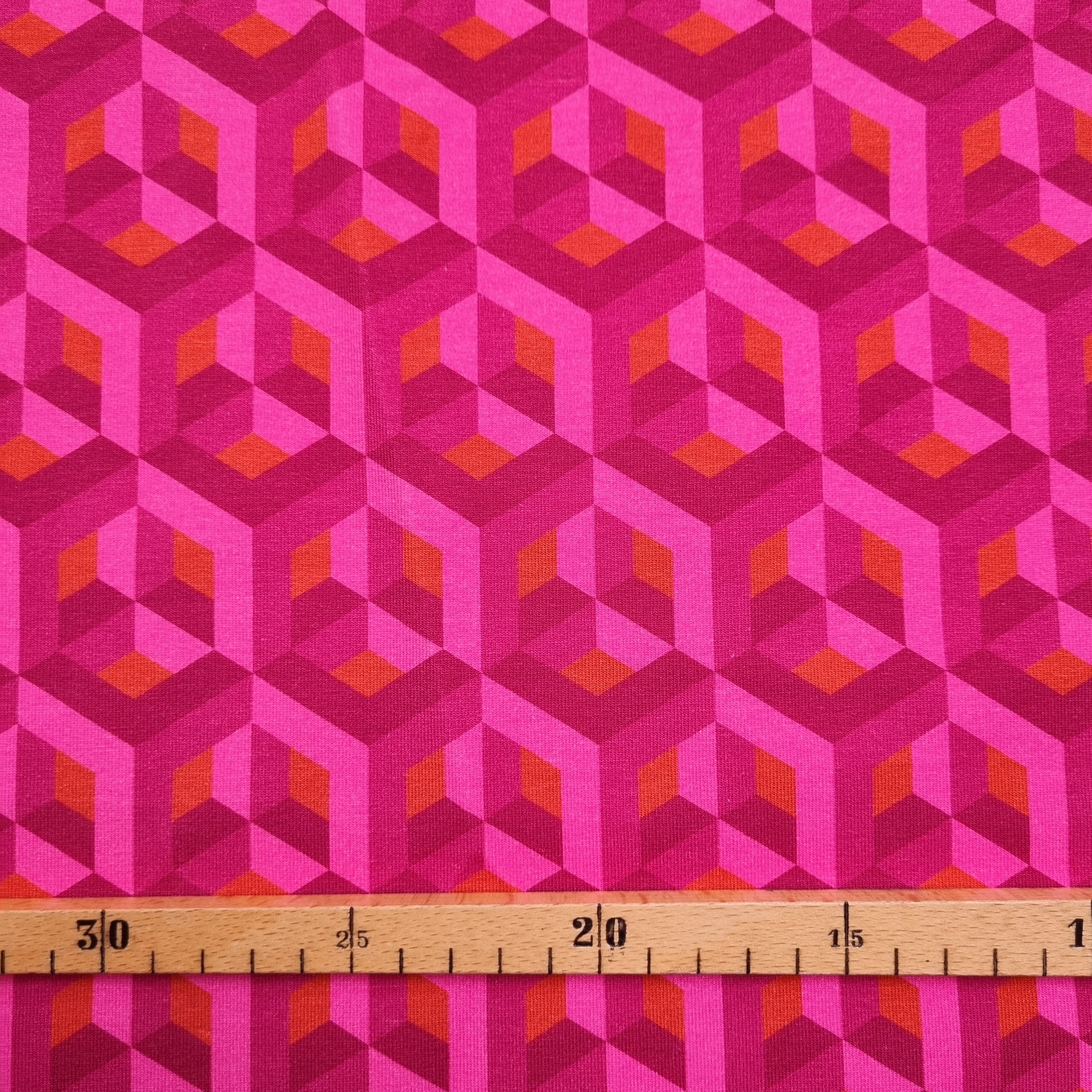 rote Gitter French Terry French Terry, neu Malu Stoffhaus - Nähschule - Atelier Malu - Stoffhaus