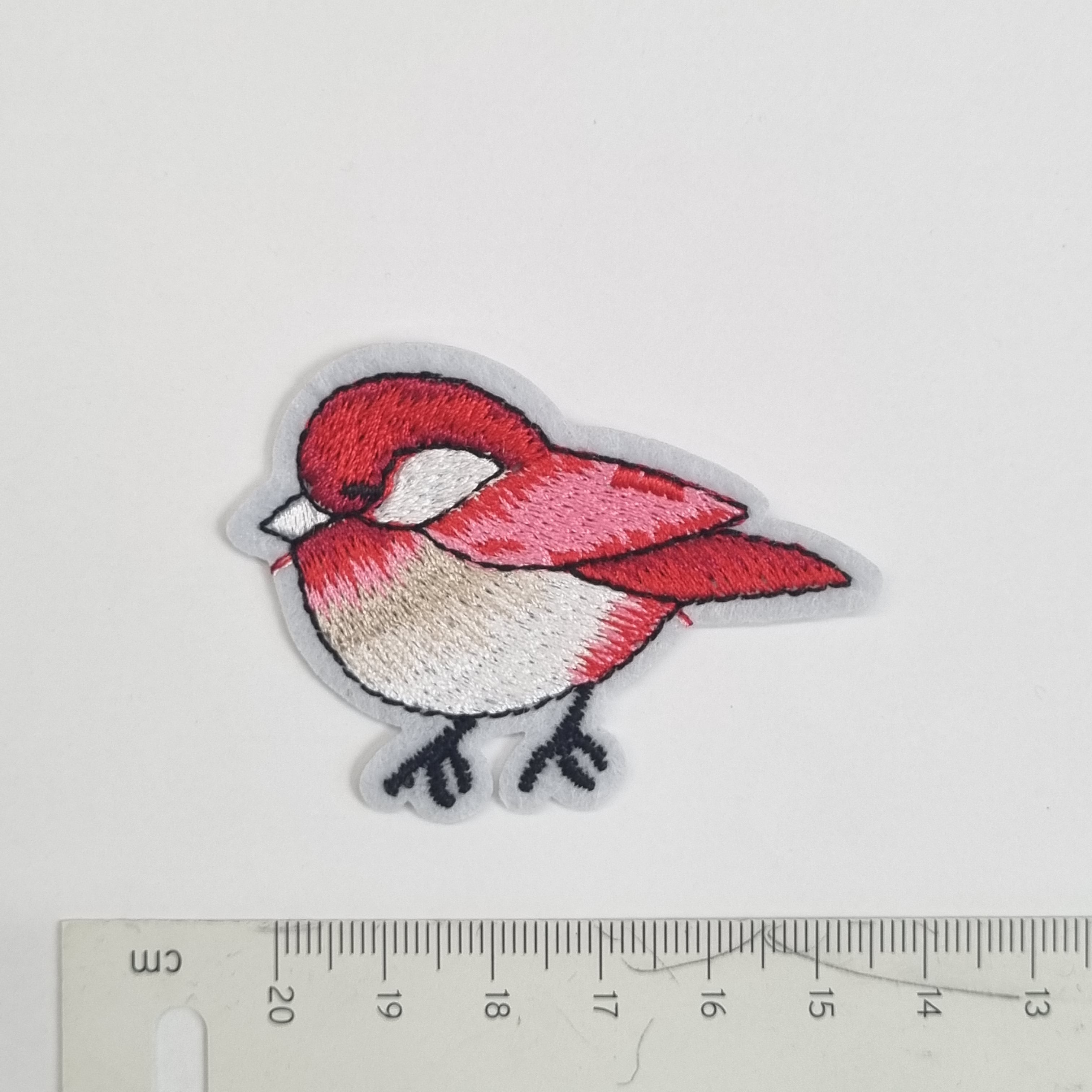roter Spatz Applikation Kurzware neu Malu Stoffhaus Malu - Stoffhaus