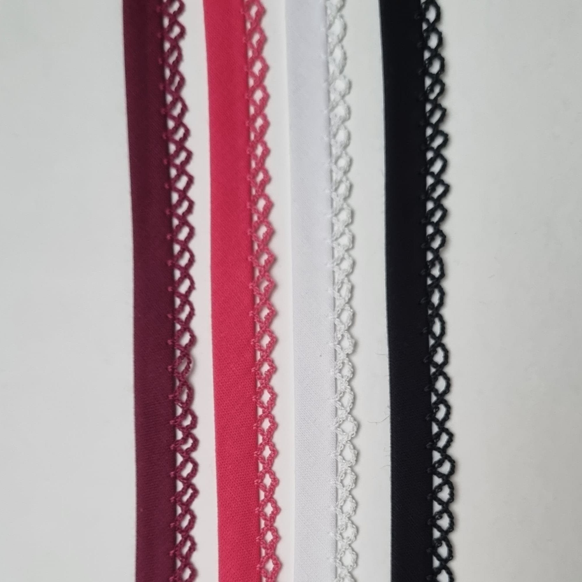 Schrägband mit Häkelspitze Bänder Veno Weiß Malu - Stoffhaus