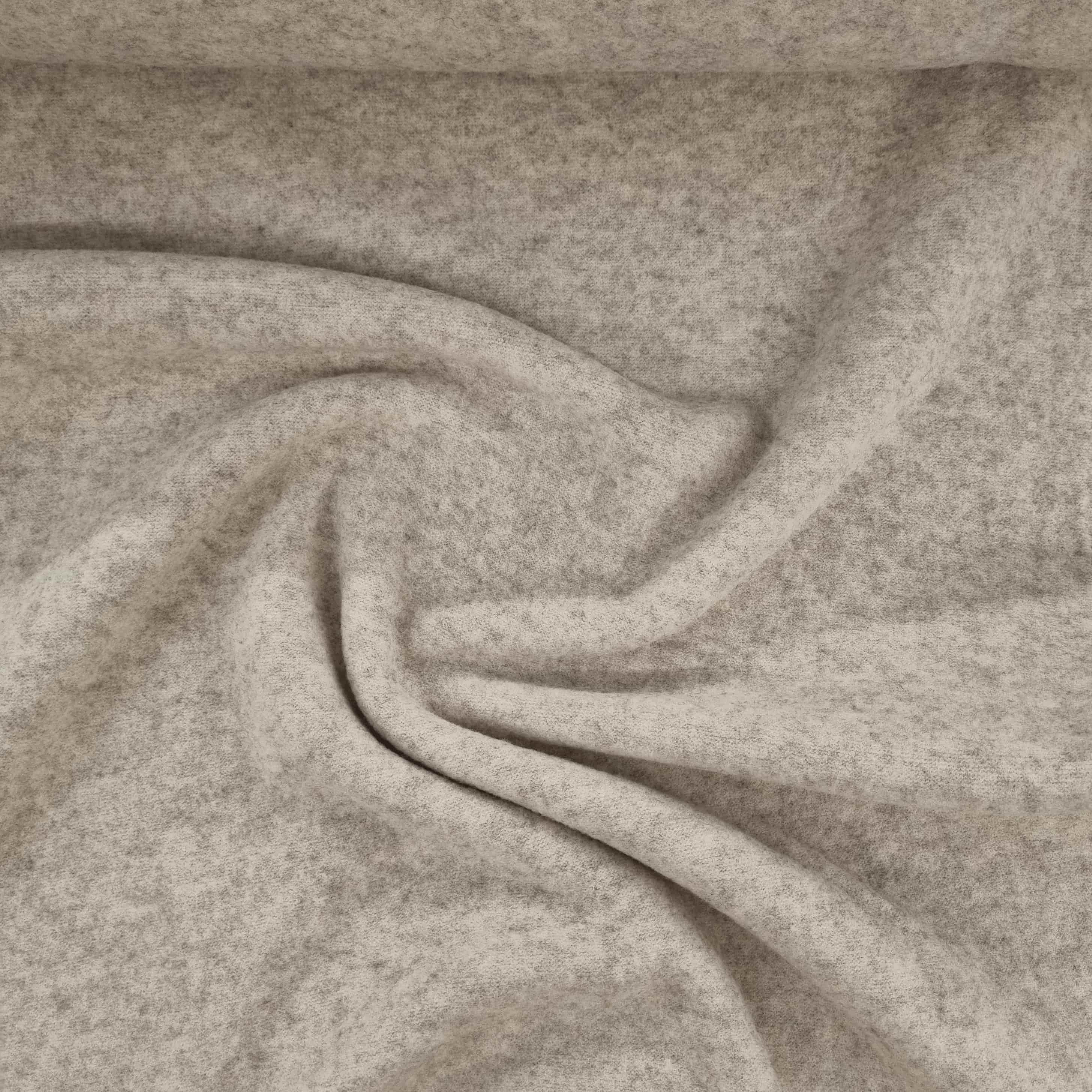 Schurwollfleece Nena verschiedene Farben Sweat Malu Stoffhaus - Nähschule - Atelier naturweiß melange 1010 Malu - Stoffhaus