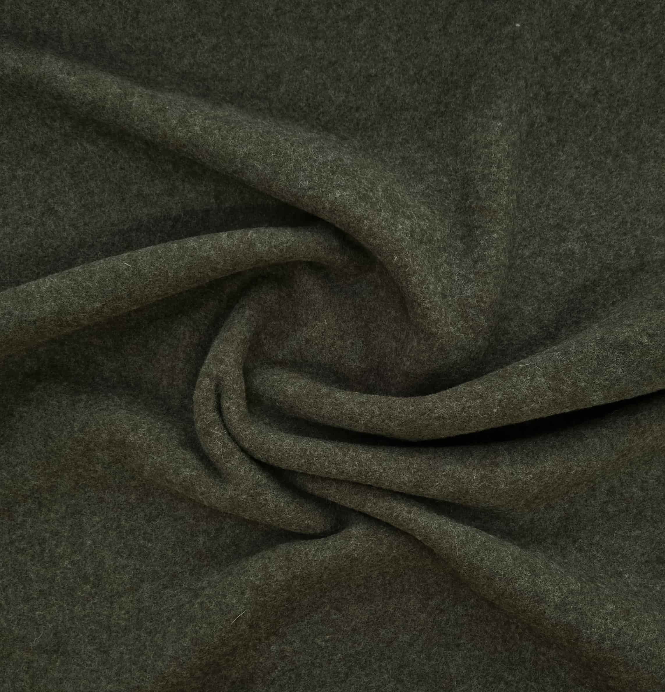 Schurwollfleece Nena verschiedene Farben Sweat Malu Stoffhaus - Nähschule - Atelier olivegrün melange 1765 Malu - Stoffhaus