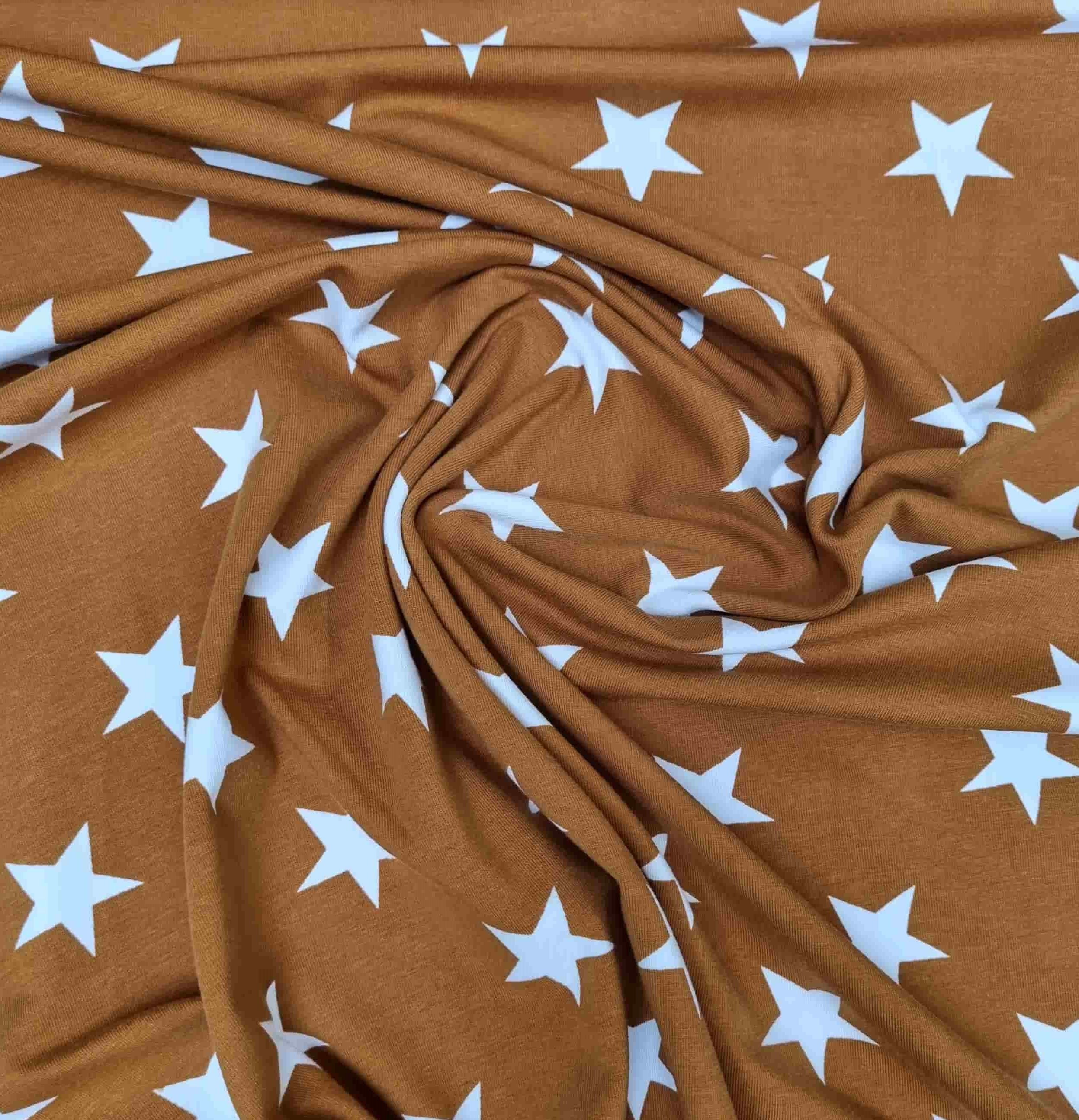 Sterne Jersey senf jersey, neu Malu Stoffhaus - Nähschule - Atelier Malu - Stoffhaus