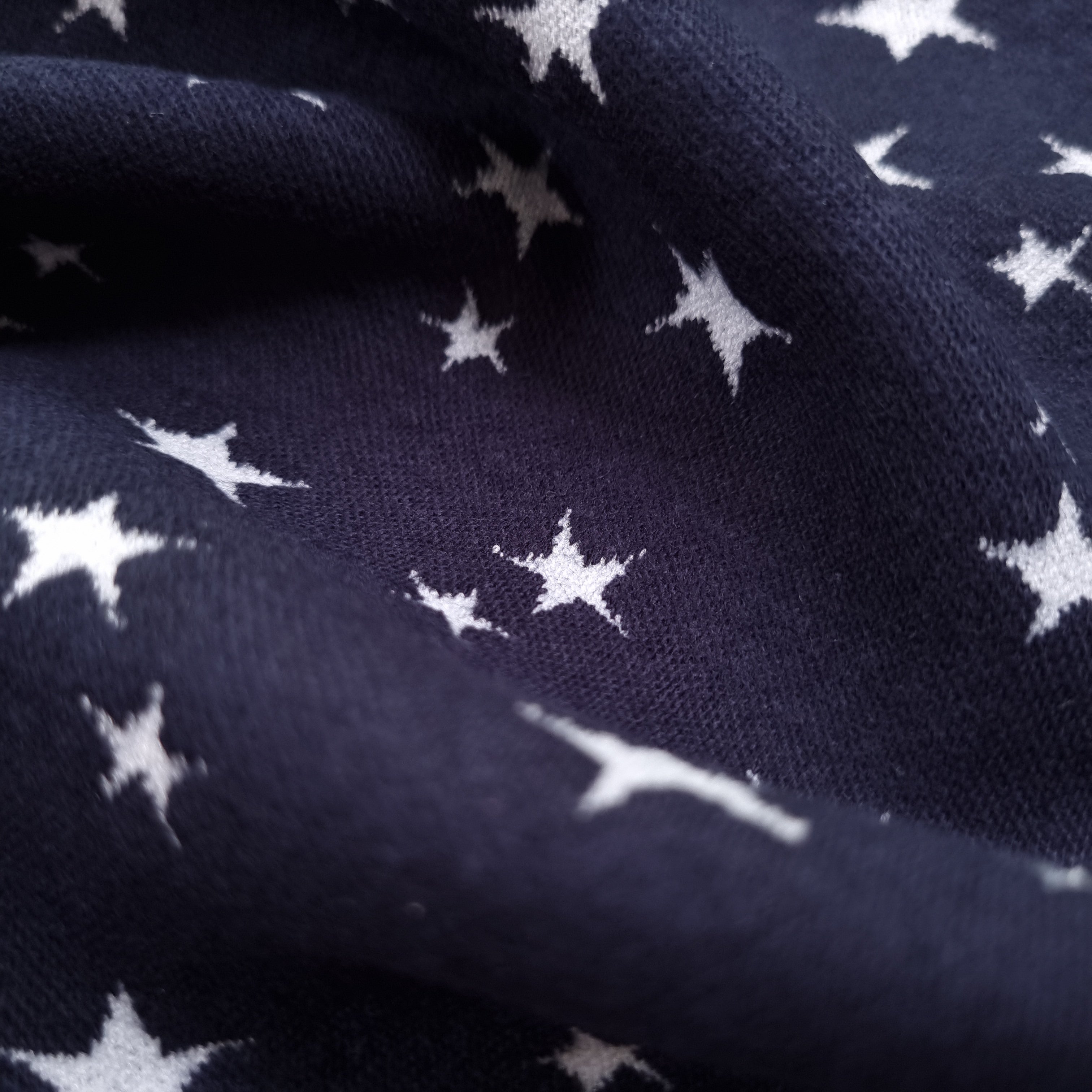 Sternebündchen blau/weiss Jersey Malu Stoffhaus Malu - Stoffhaus