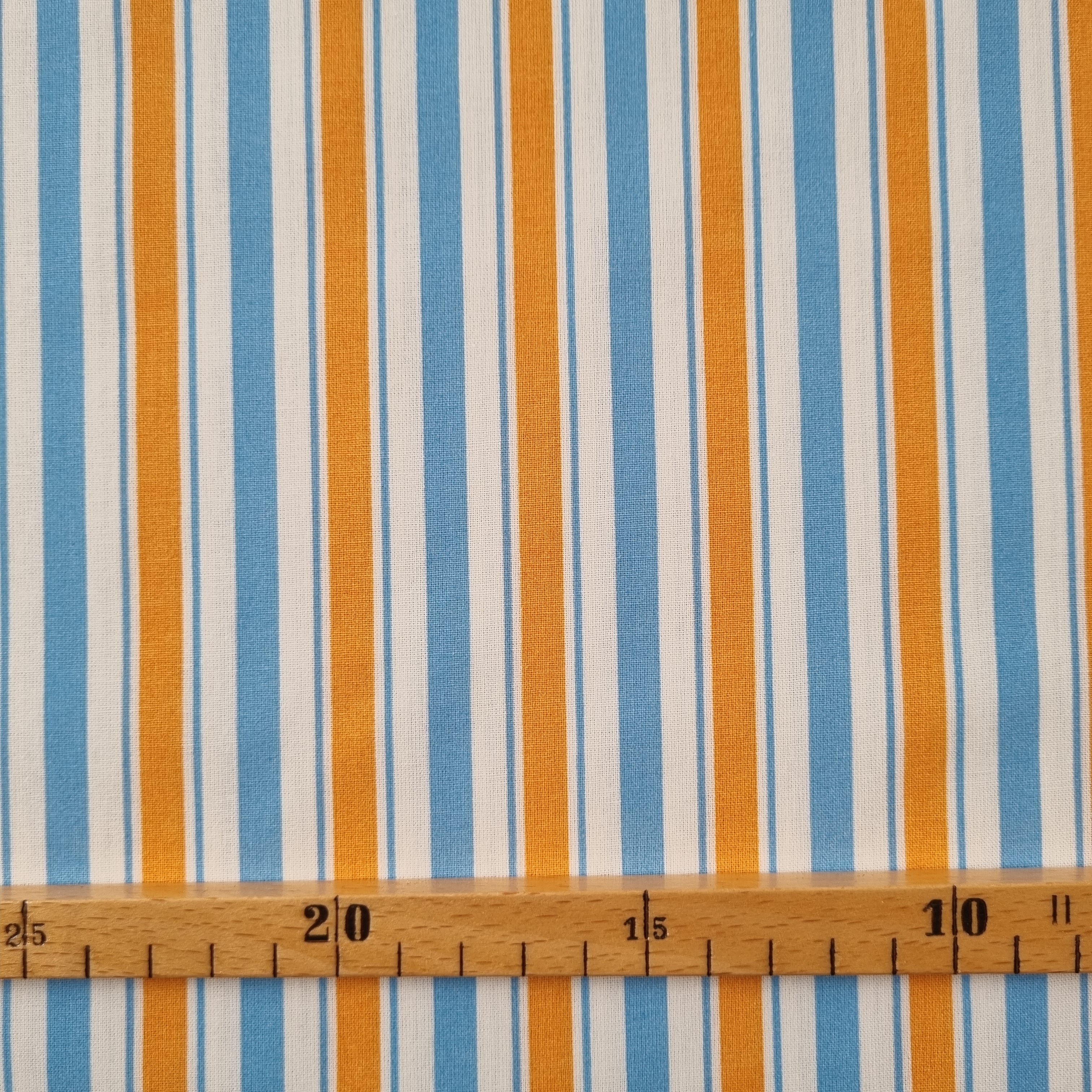 Streifendruck blau/gelb Baumwollwebstoff Viskosewebstoff, neu Domotex Malu - Stoffhaus