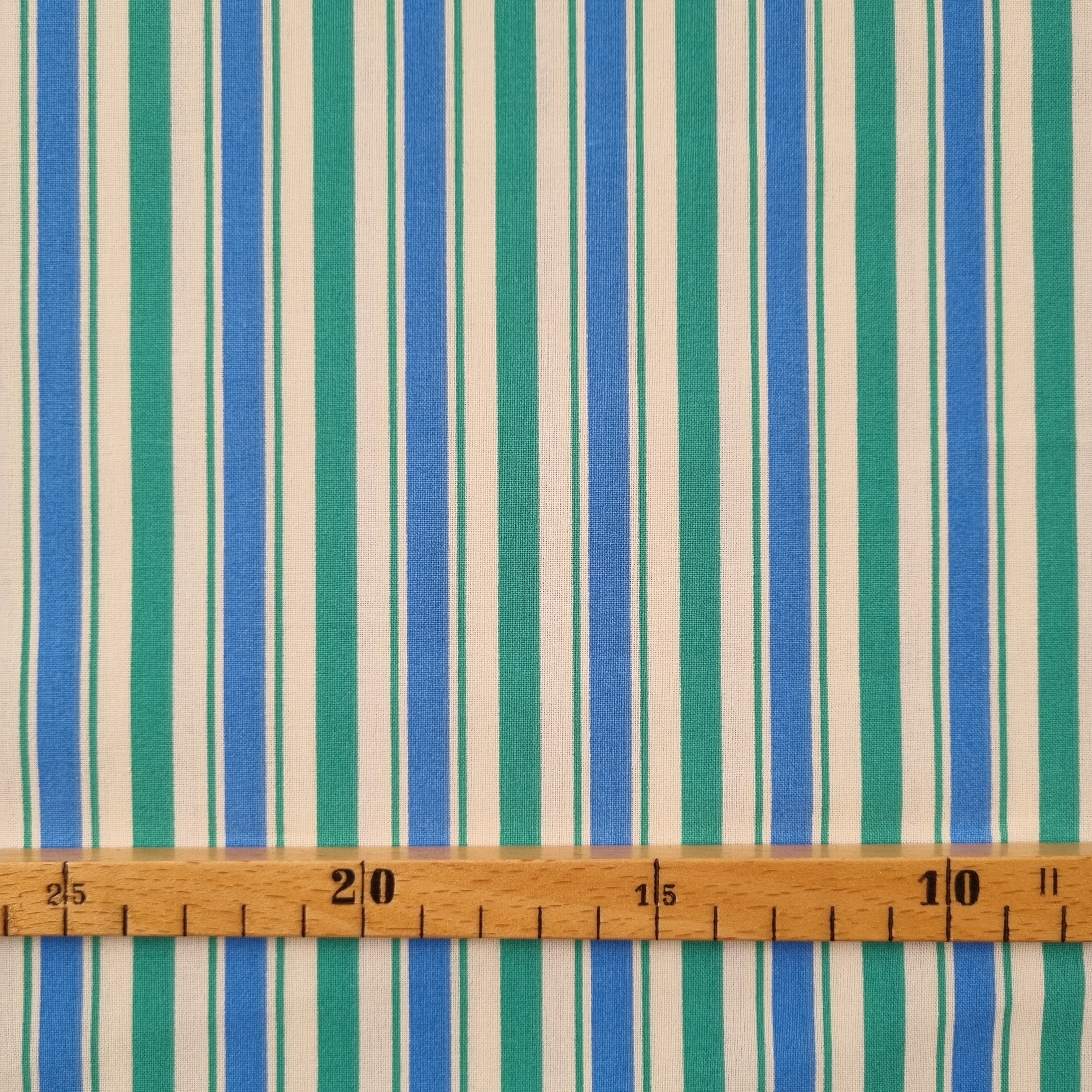 Streifendruck blau/grün Baumwollwebstoff Viskosewebstoff, neu Domotex Malu - Stoffhaus