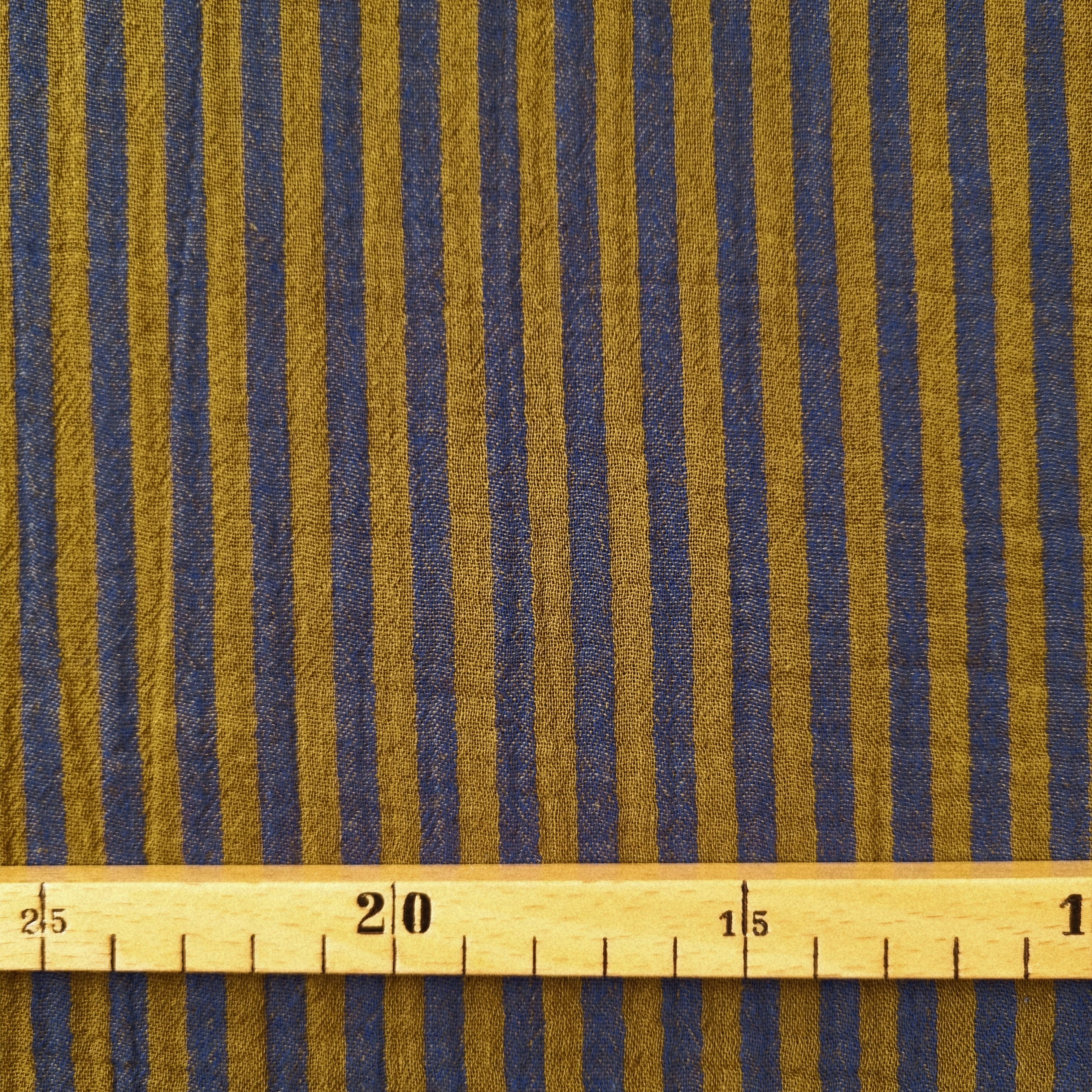 Streifenmusselin cobalt/bronze Musselin, neu Domotex Malu - Stoffhaus