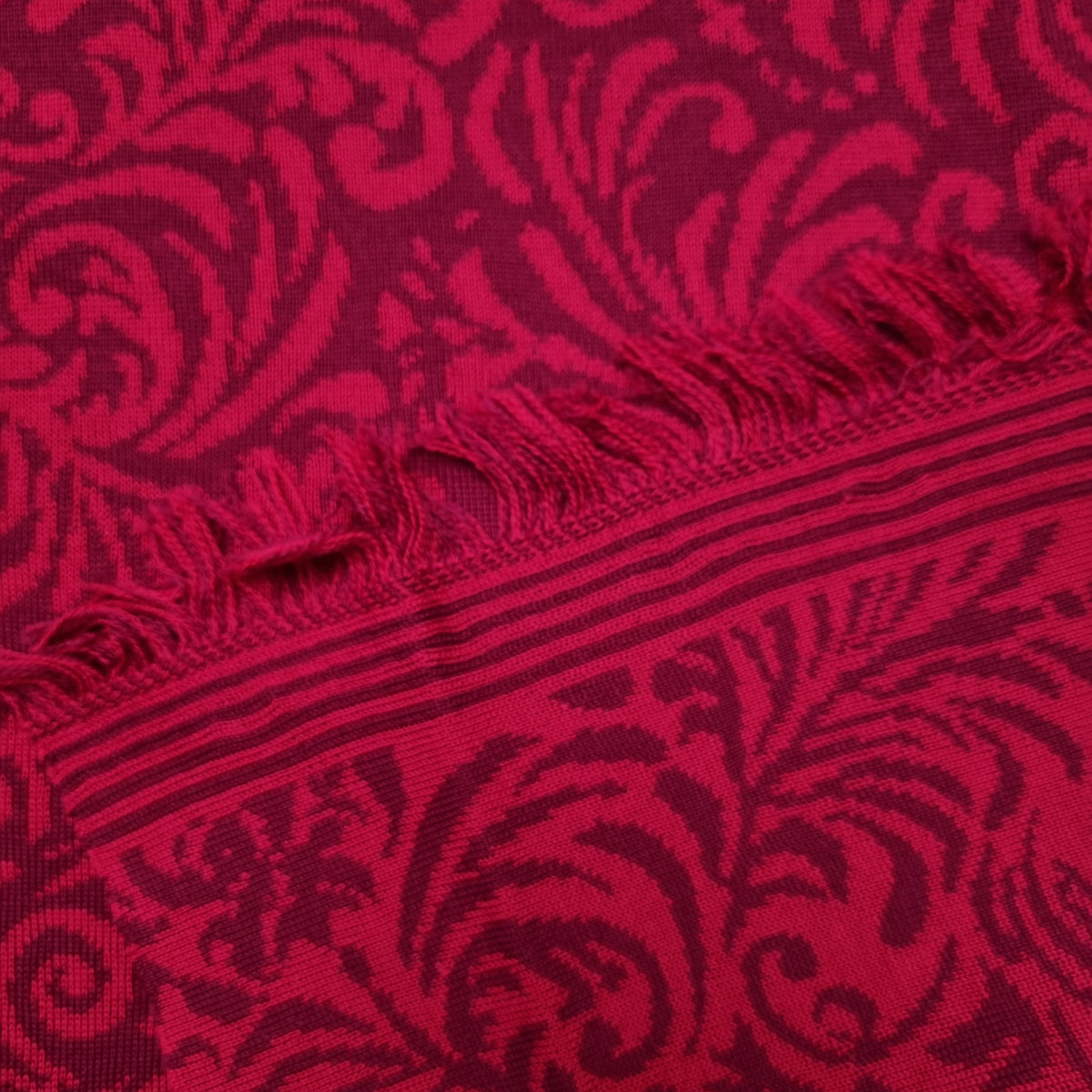 superweicher Merino Jaquard Feinstrick rot/dunkelrot Feinstrick Toptex Malu - Stoffhaus
