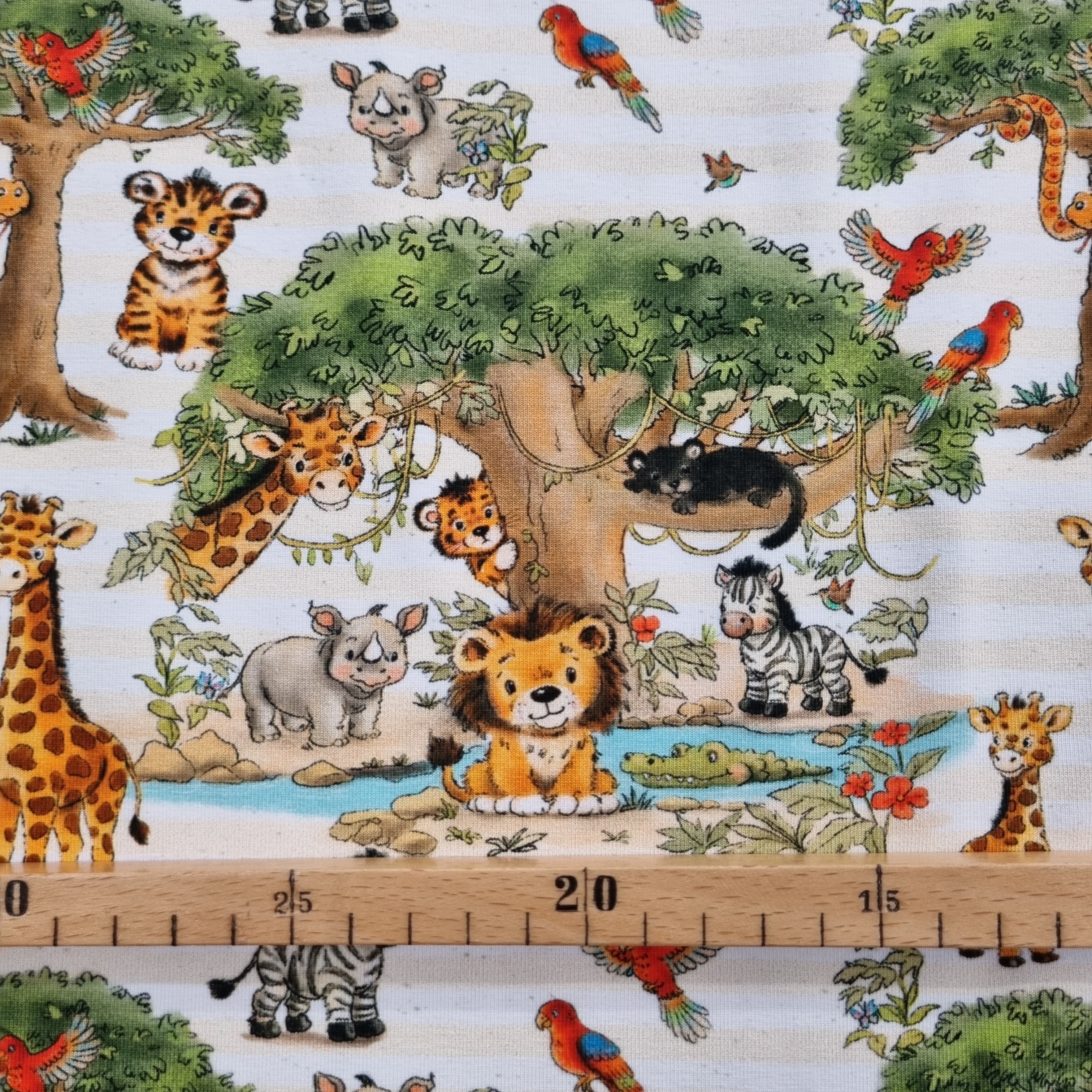 Tiere auf Safarie Baumwolljersey jersey, neu Swafing Malu - Stoffhaus