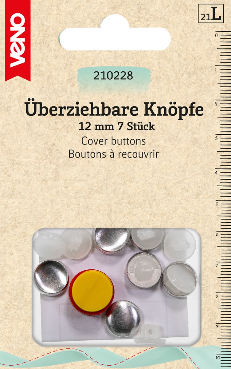 Überziehbare Knöpfe 19 mm Veno Kurzware Prym Malu - Stoffhaus