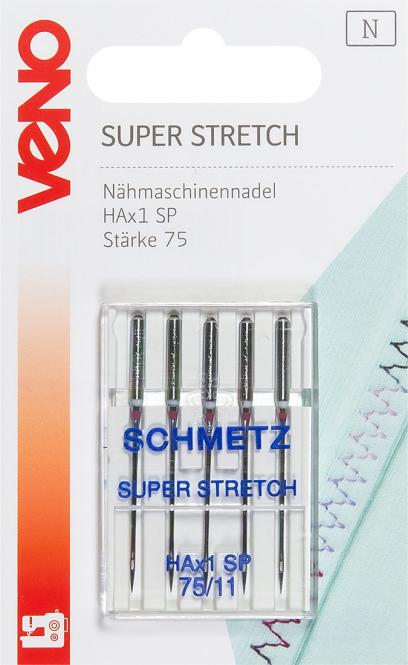 VENO Nähmaschinennadeln HAx1 Super Stretch 75 Nadeln Schmetz Malu - Stoffhaus