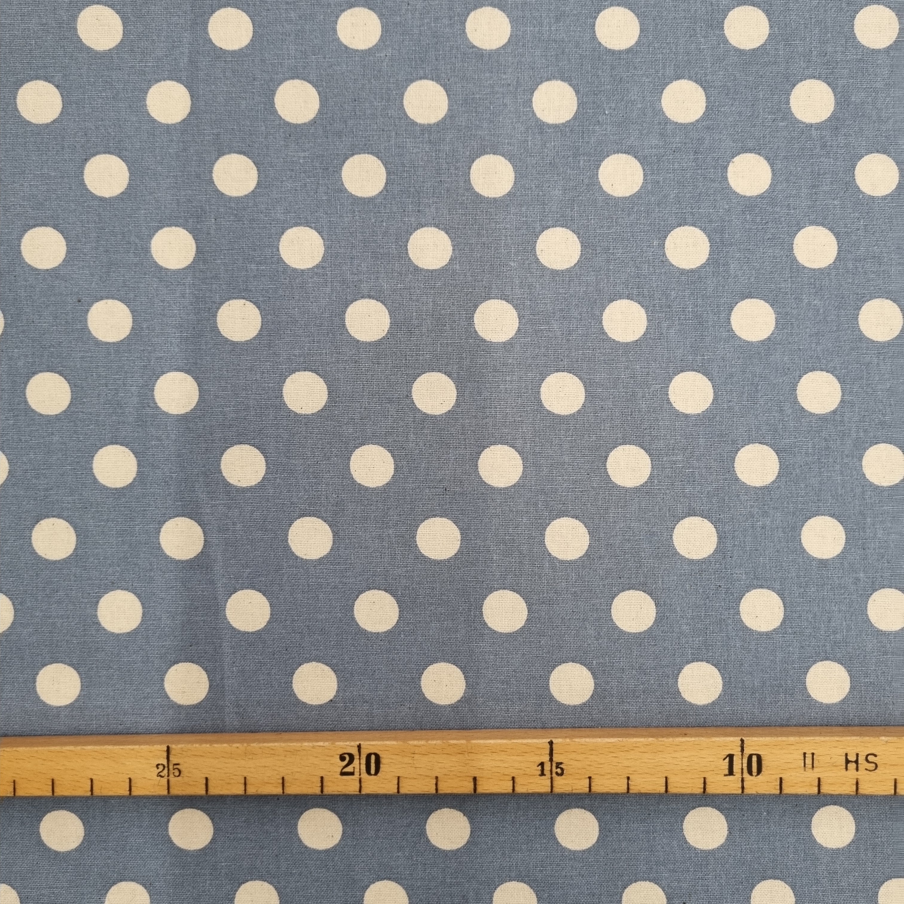 vintage Punkte hellblau/creme Webstoff Hemmers Itex Malu - Stoffhaus