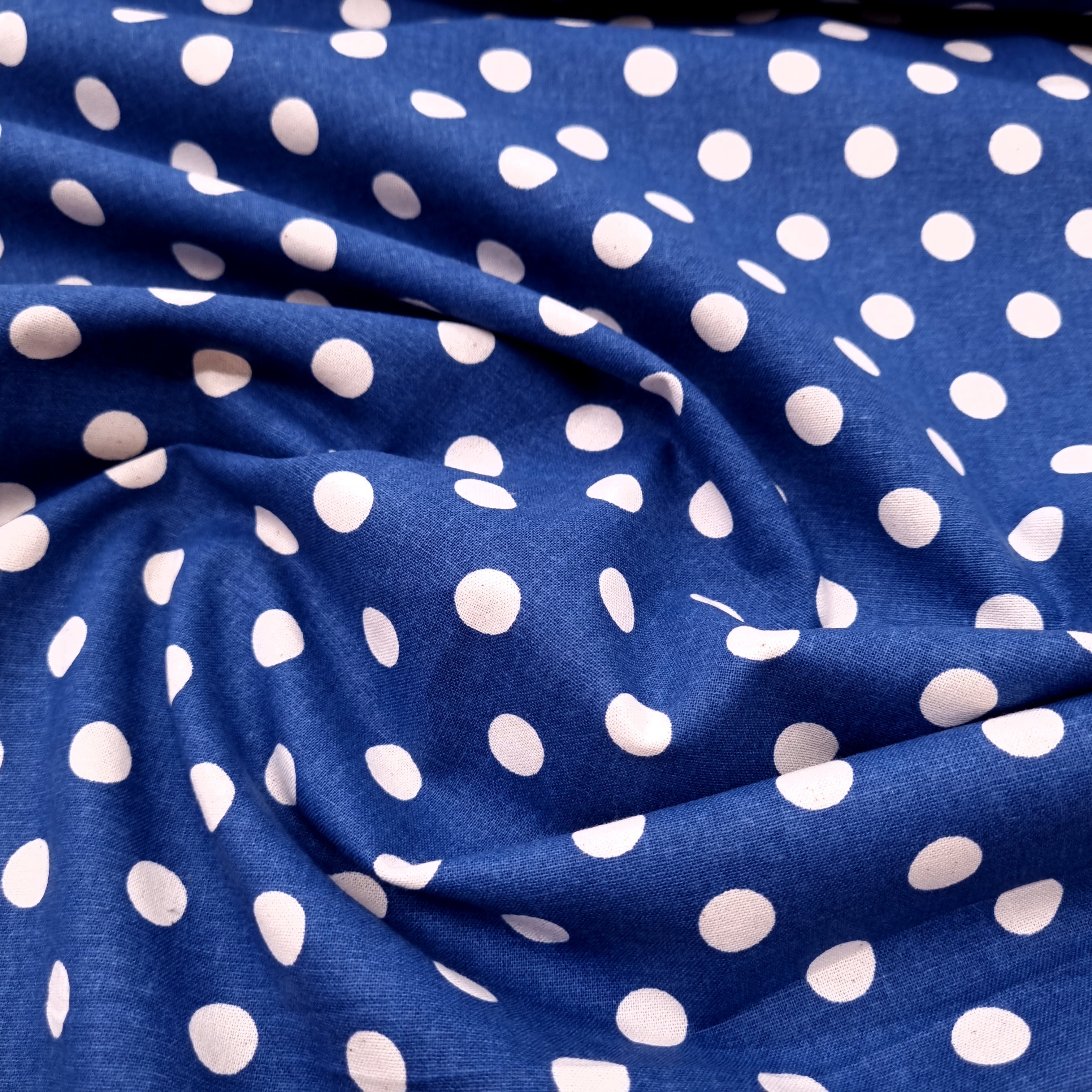 vintage Punkte marine/creme Webstoff Hemmers Itex Malu - Stoffhaus