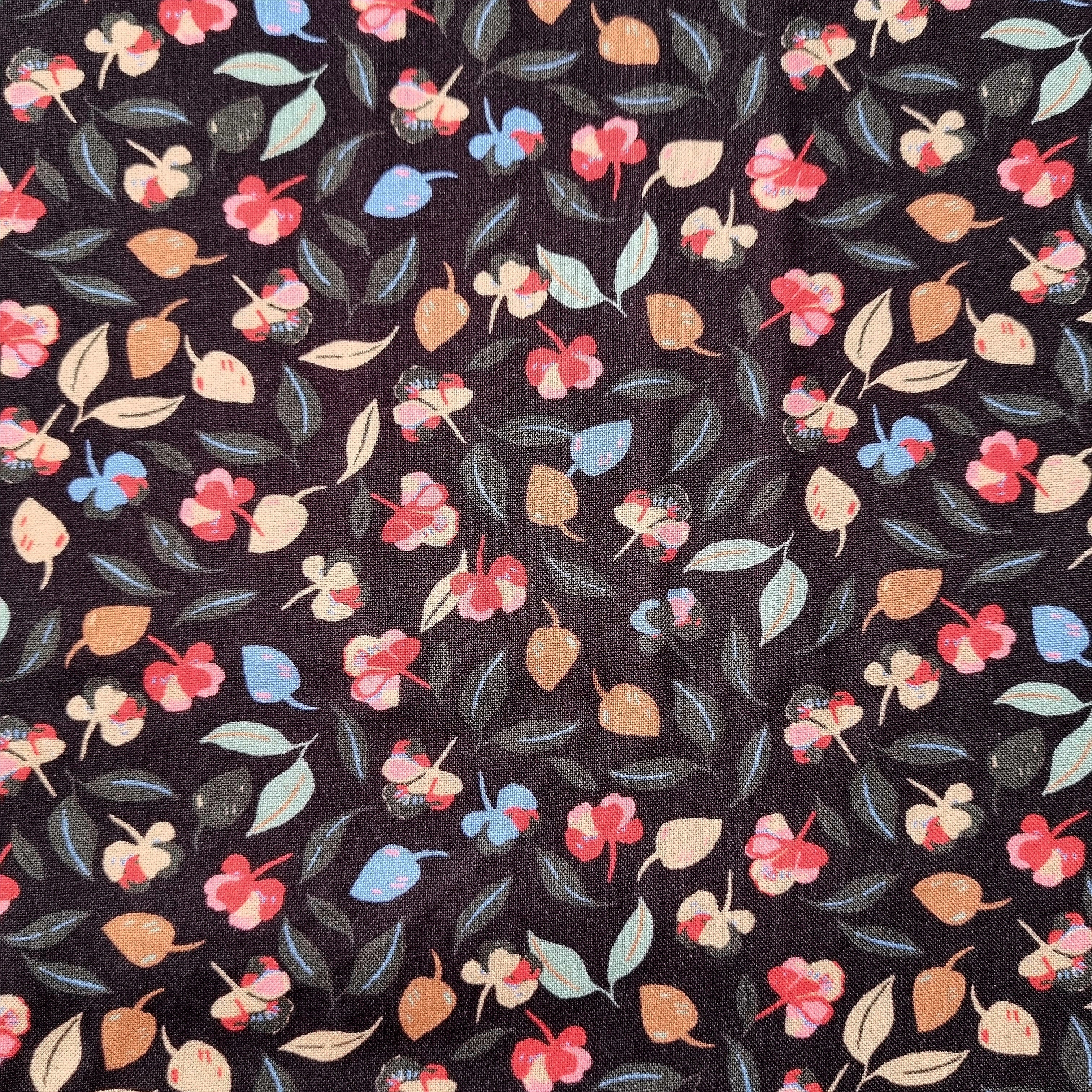 Viskosedruck mit kleinen Blüten Viskosewebstoff, neu Domotex Malu - Stoffhaus