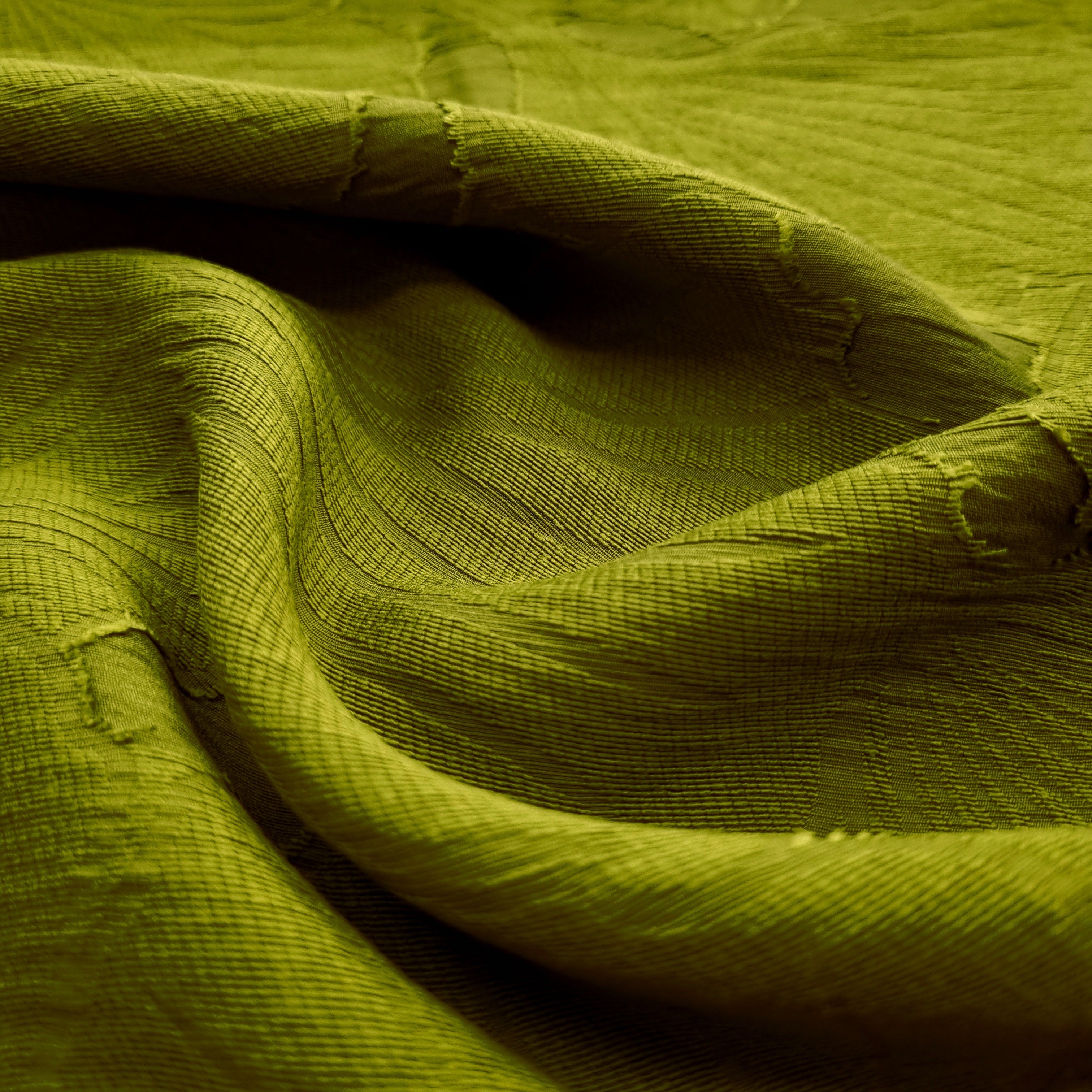 Viskosejaquard kiwigrün Blüten Viskosewebstoff, neu Toptex Malu - Stoffhaus