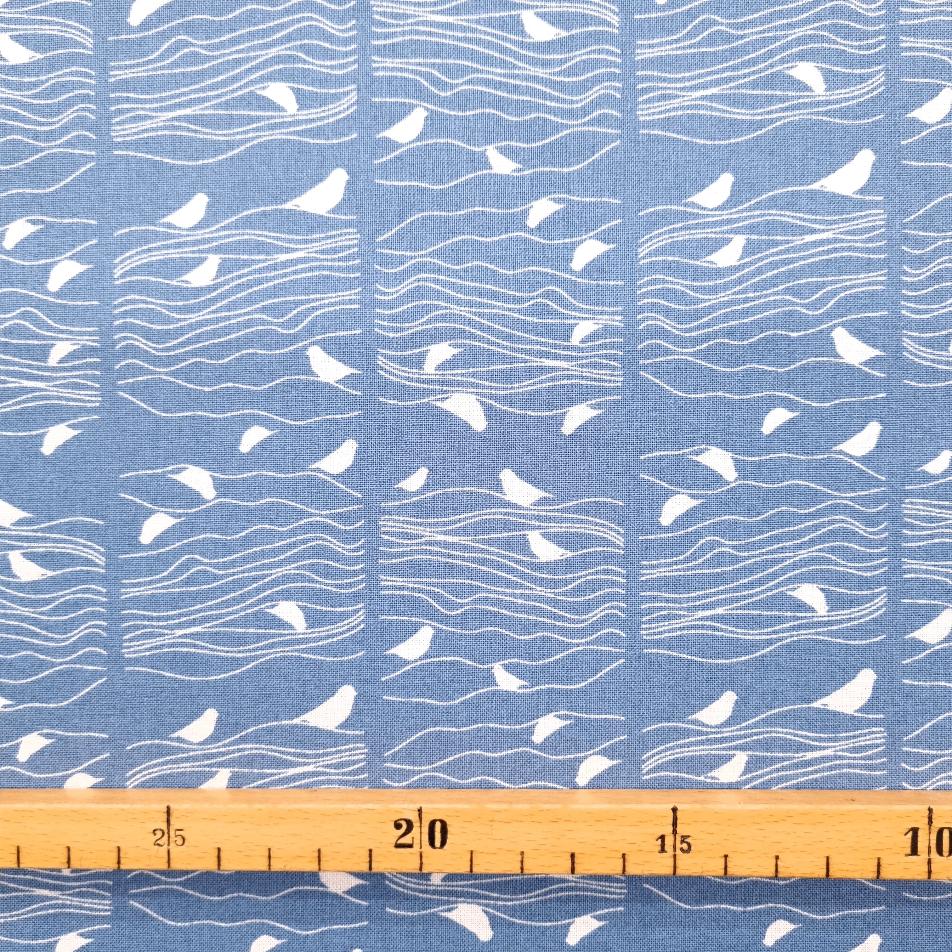 Vögel staubblau Westfalenstoffe Webstoff Westfalenstoffe Malu - Stoffhaus