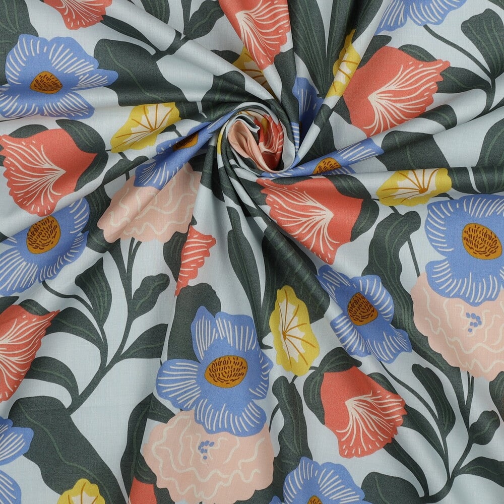 Voile mit floralem Muster Webstoff, neu Malu Stoffhaus - Nähschule - Atelier Malu - Stoffhaus
