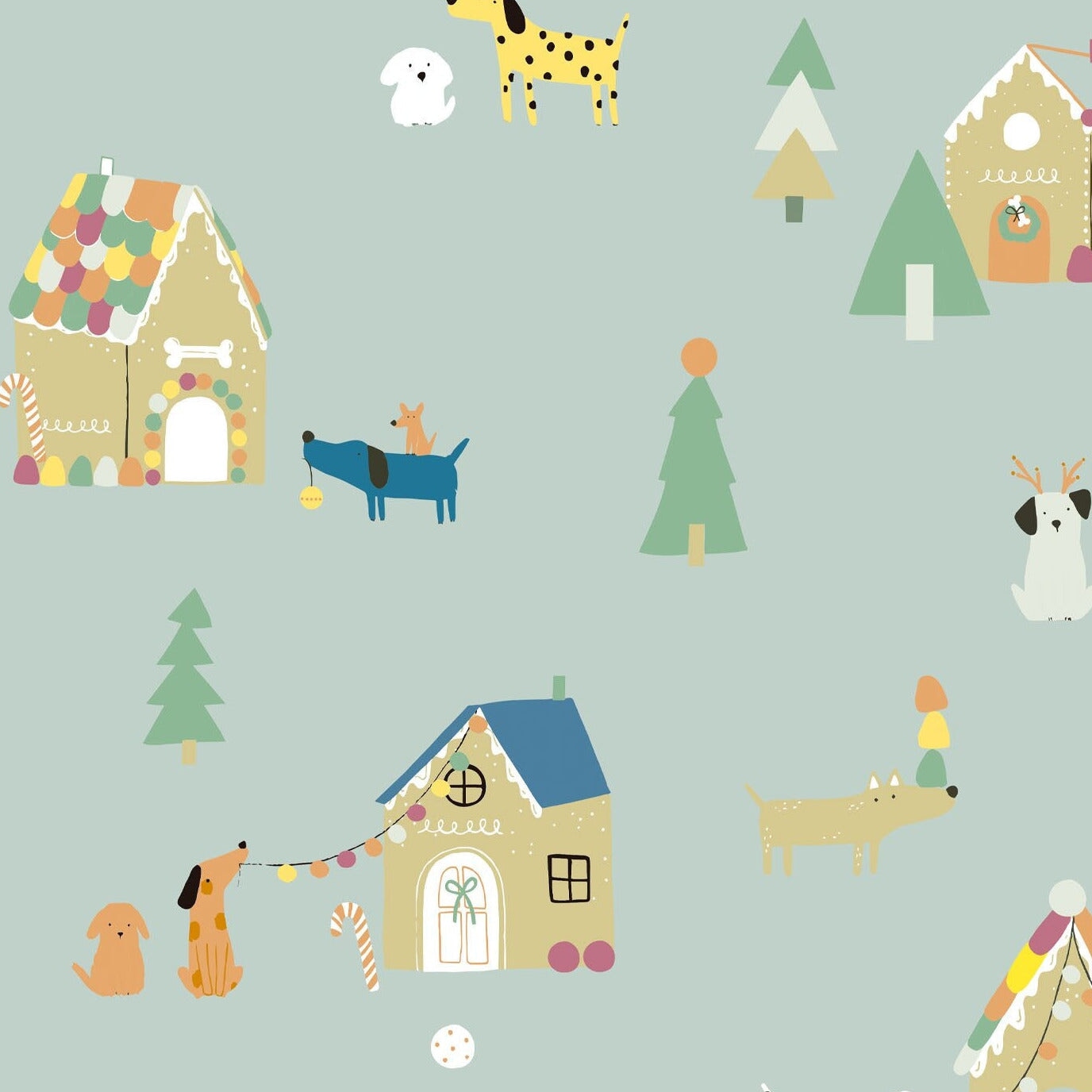 Weihnachtshunde Baumwollwebstoff Webstoff Malu Stoffhaus Malu - Stoffhaus