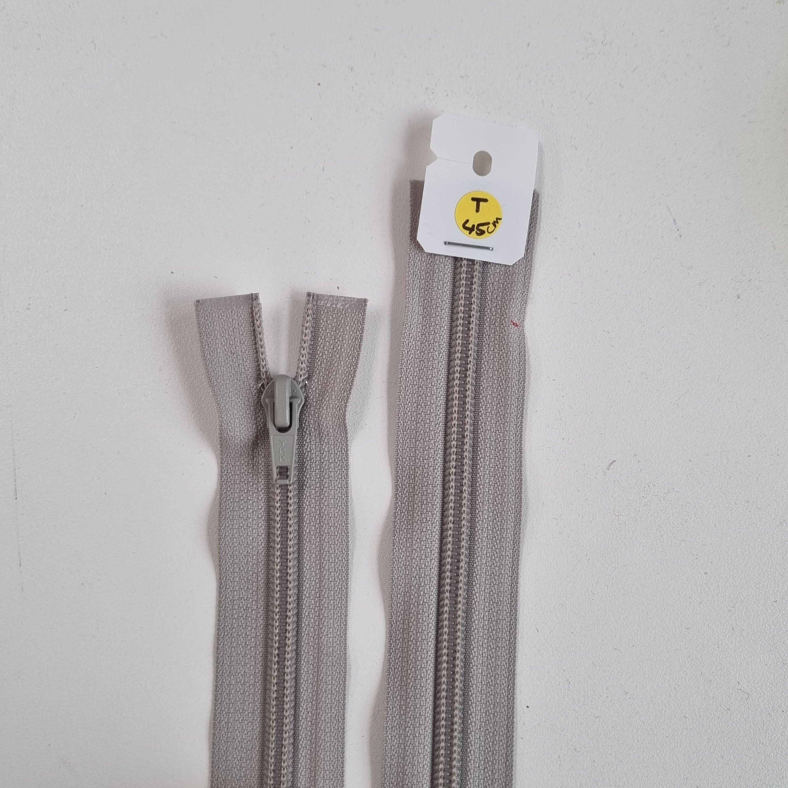 YKK hellgrau Plastikteilbar 5mm Spirale Reißverschlüsse YKK Malu - Stoffhaus