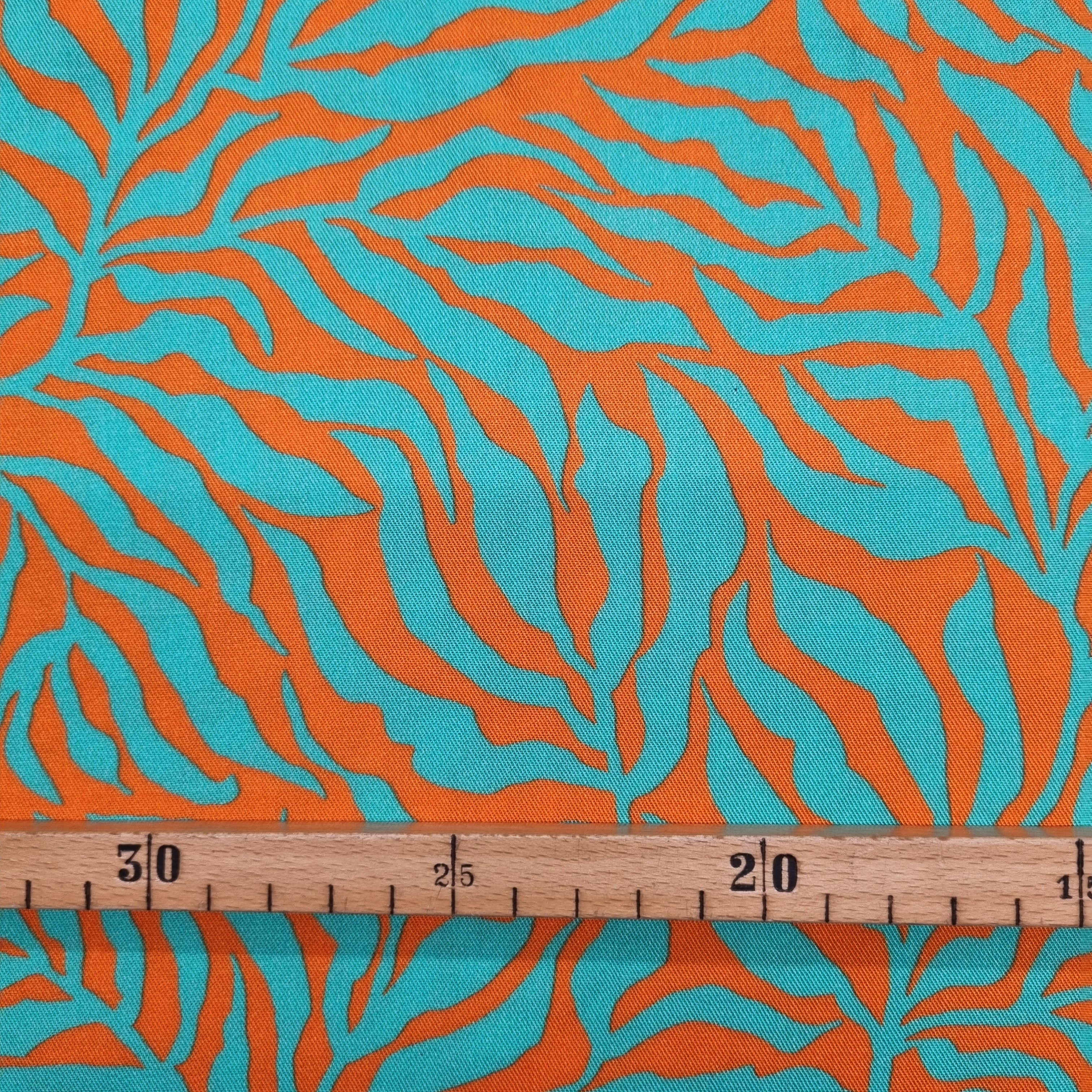 Zebra Jungle orange/aqua Webstoff Swafing Malu - Stoffhaus