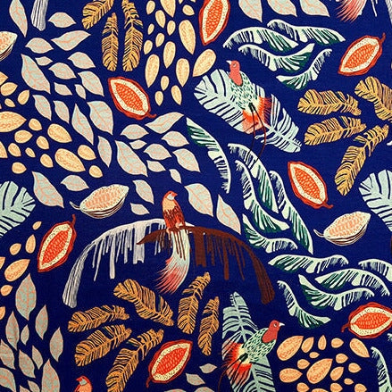 Viskosejersey Birds of Paradise Viskosejersey Swafing blau Malu - Stoffhaus