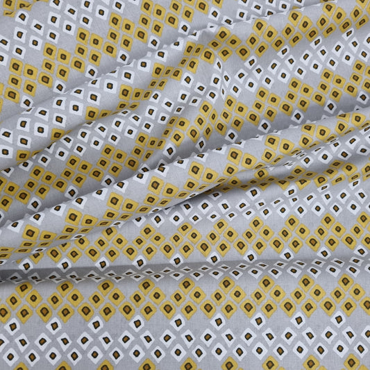 grau gelber Baumwolldruck