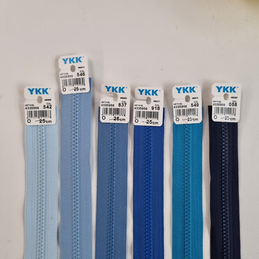 Plastikreißverschluß teilbar 5mm pastellblau