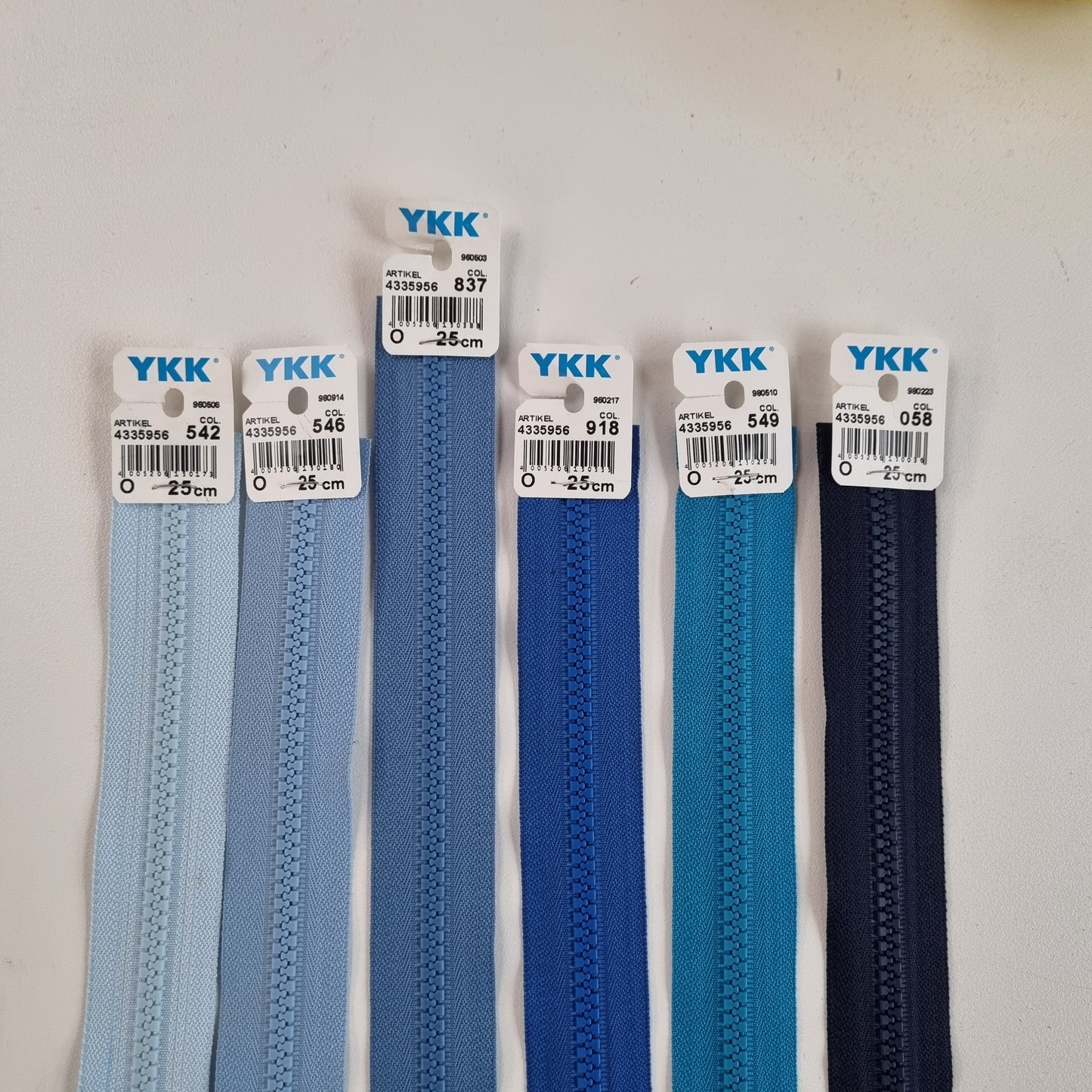 Plastikreißverschluß teilbar 5mm taubenblau