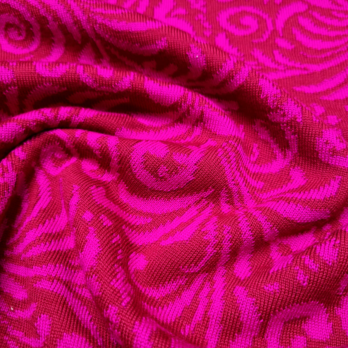 superweicher Merino Jaquard Feinstrick himbeere/dunkle Beere