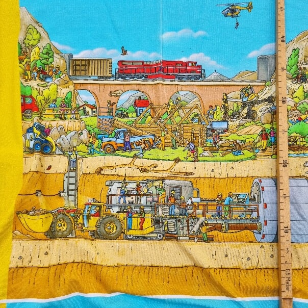 Achtung Baustelle! Panel jersey, neu Malu Stoffhaus Malu - Stoffhaus