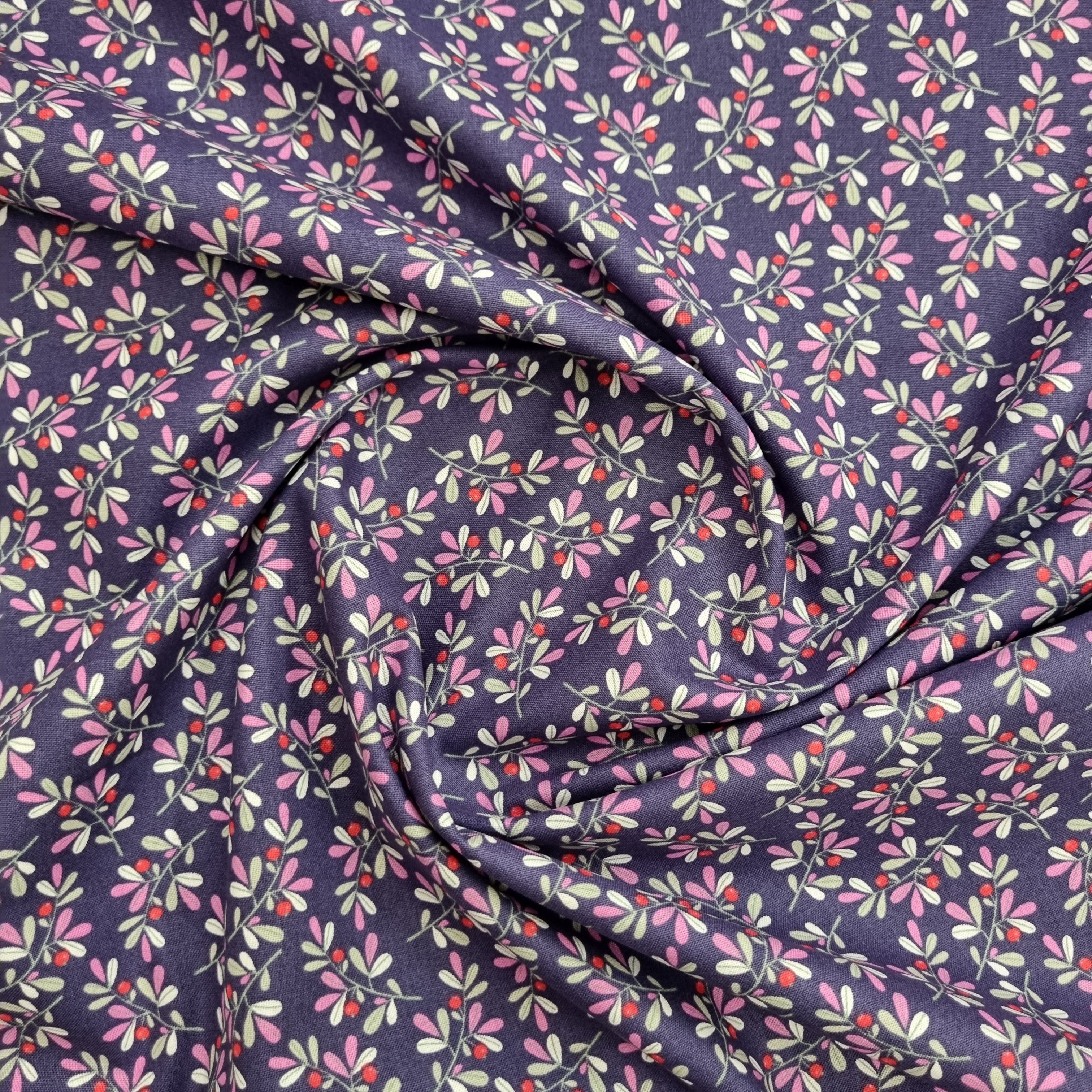 Baumwolldruck blau floral Webstoff Malu Stoffhaus Malu - Stoffhaus