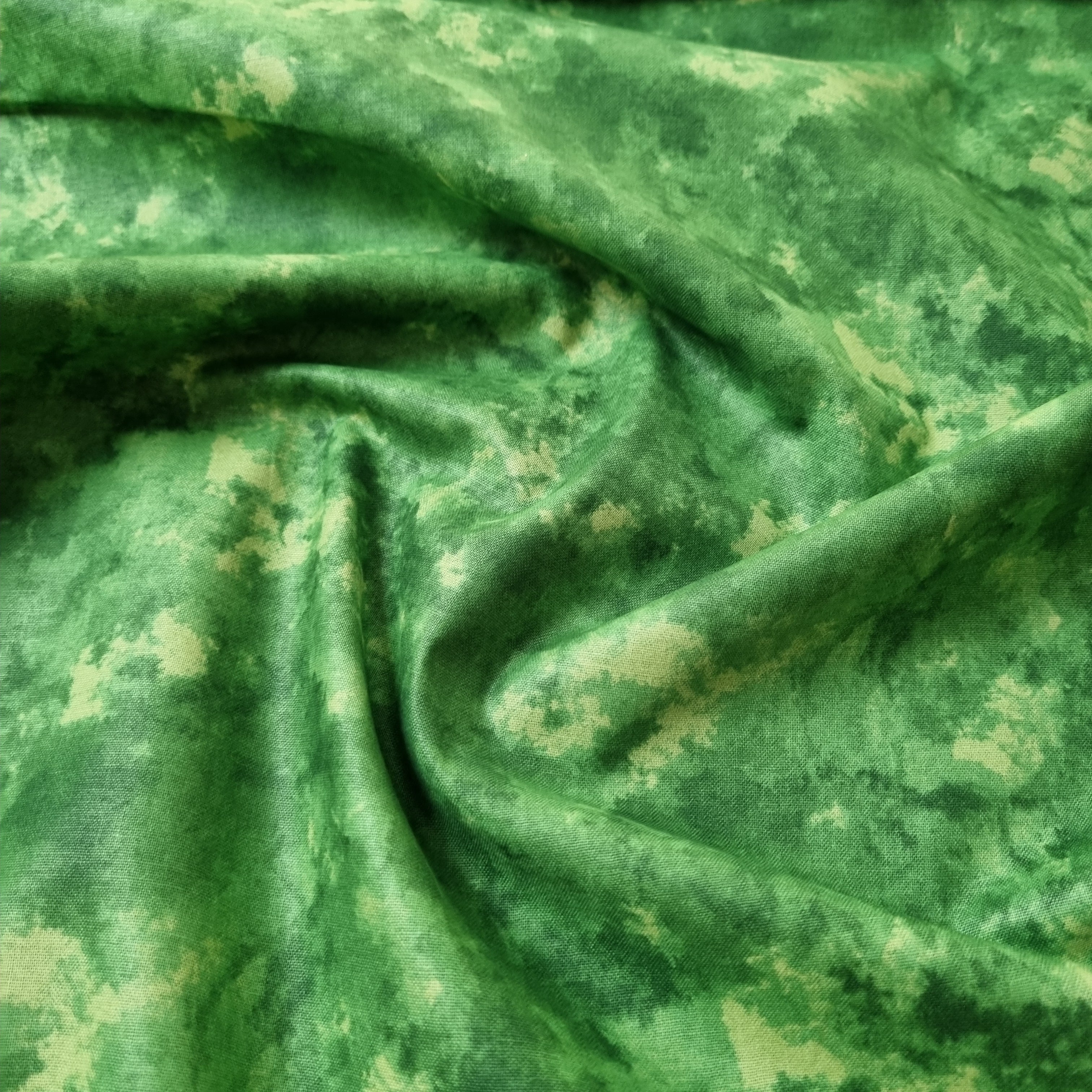 Baumwolldruck grün großmarmoriert Webstoff Hemmers Itex Malu - Stoffhaus