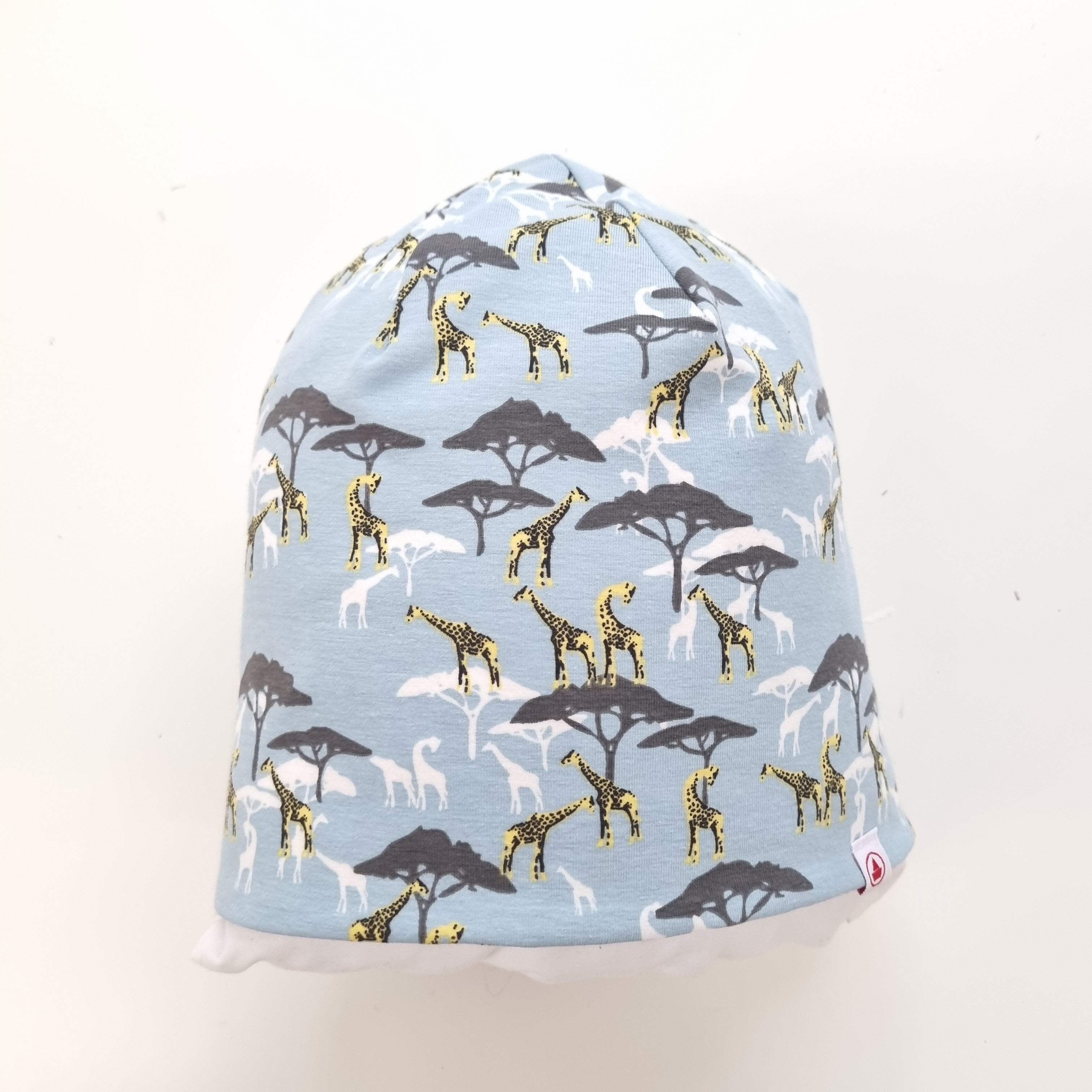 Beanie und EHalssocke zum Wenden mit Giraffenmuster Ferienkinder Malu - Stoffhaus