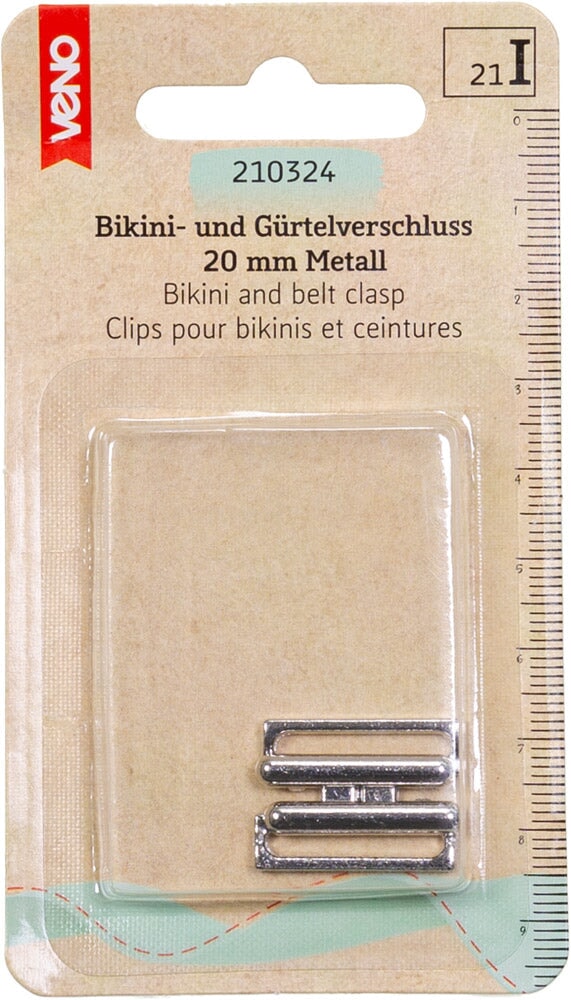 Bikiniverschluß 20mm Metall Kurzware Veno Malu - Stoffhaus