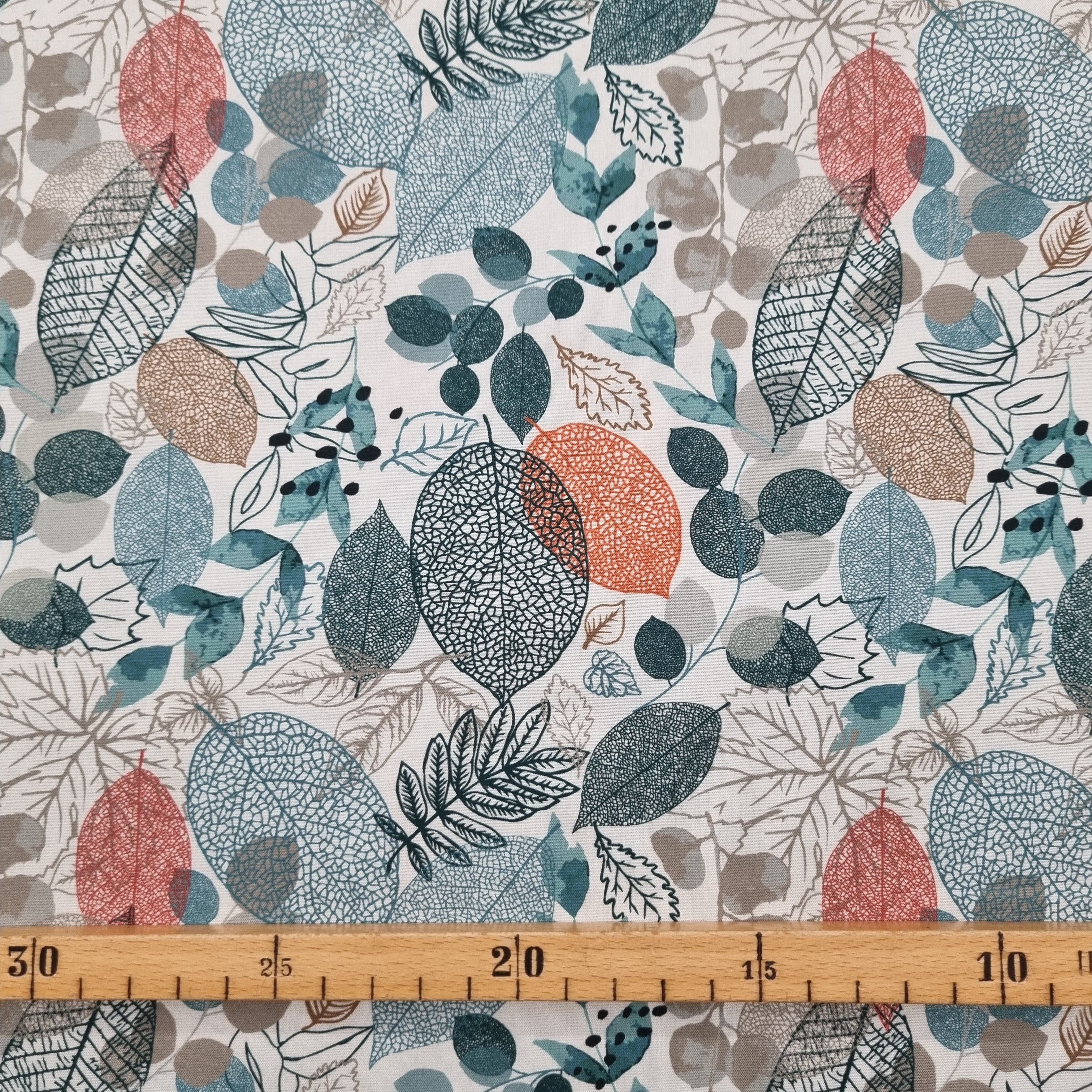 Blätterdruck Baumwollpopeline Webstoff Malu Stoffhaus Malu - Stoffhaus