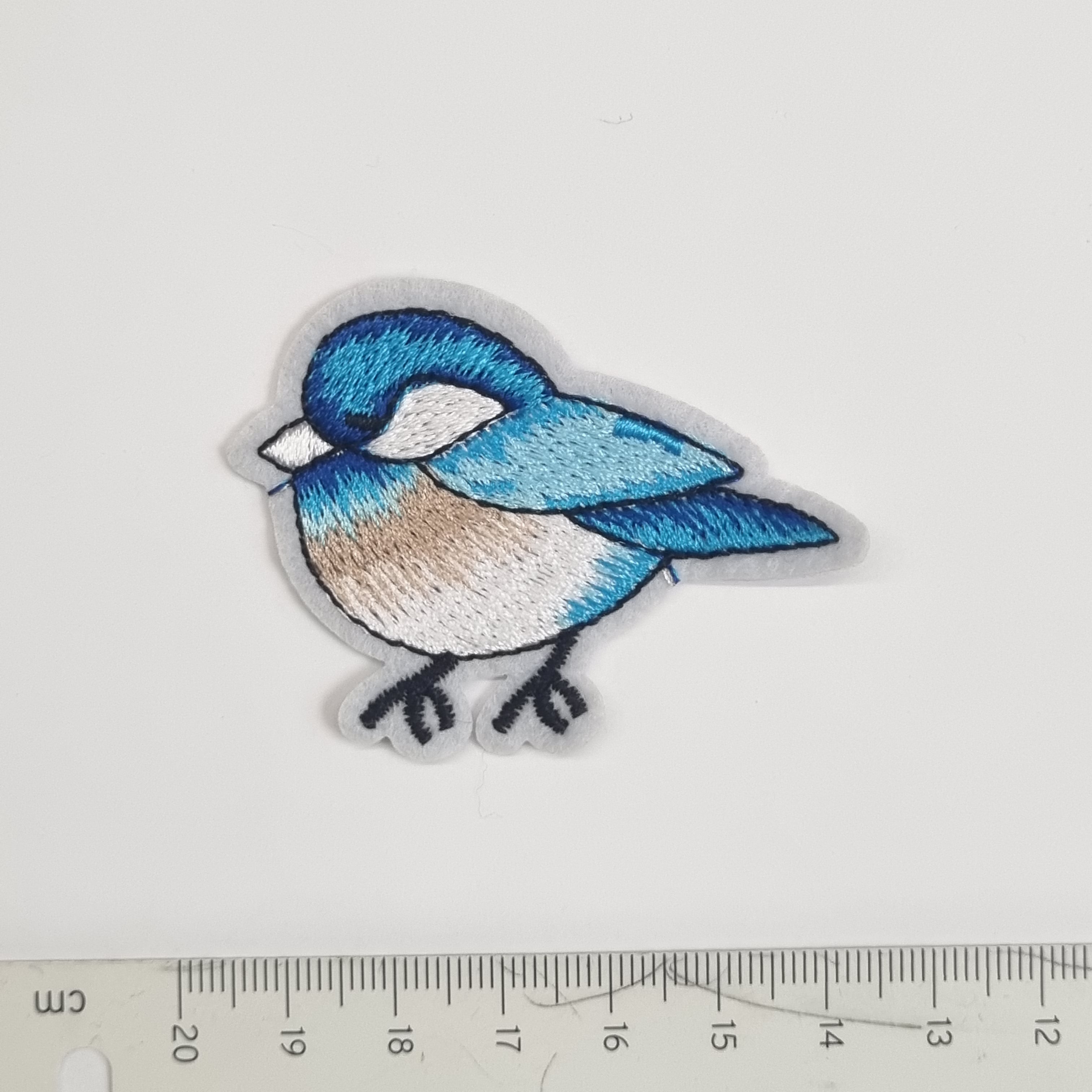 blauer Spatz Applikation Kurzware neu Malu Stoffhaus Malu - Stoffhaus