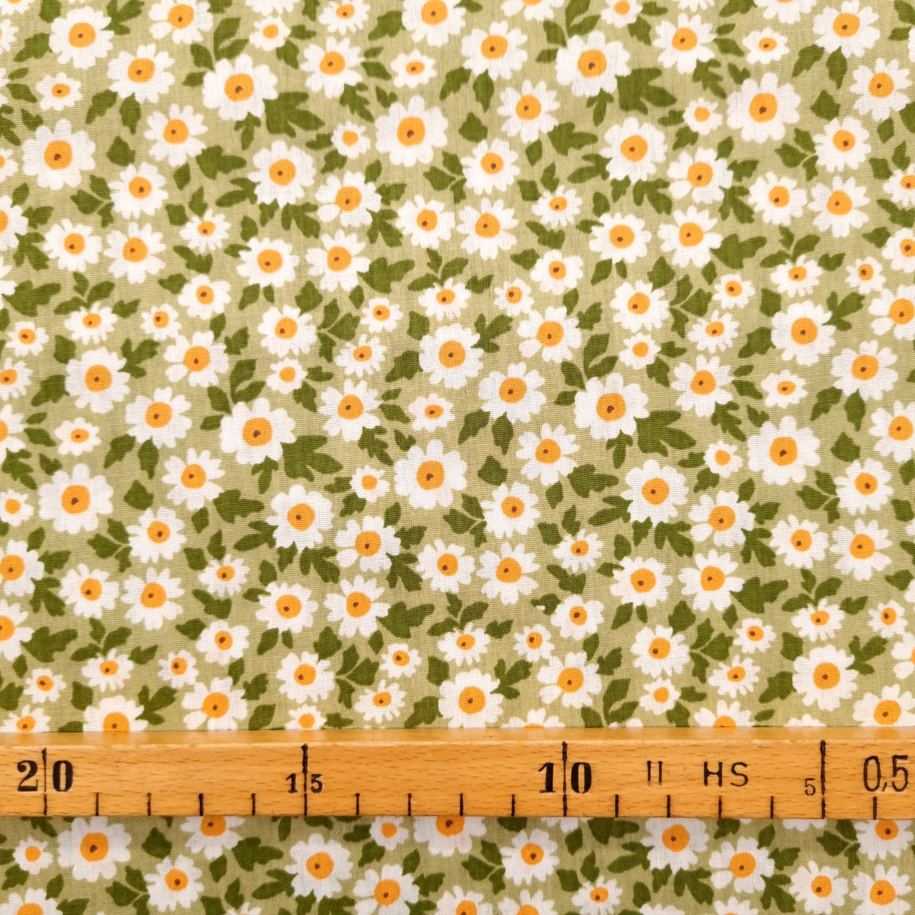 Blümchenpopeline hellgrün gelb Webstoff Hemmers Itex Malu - Stoffhaus