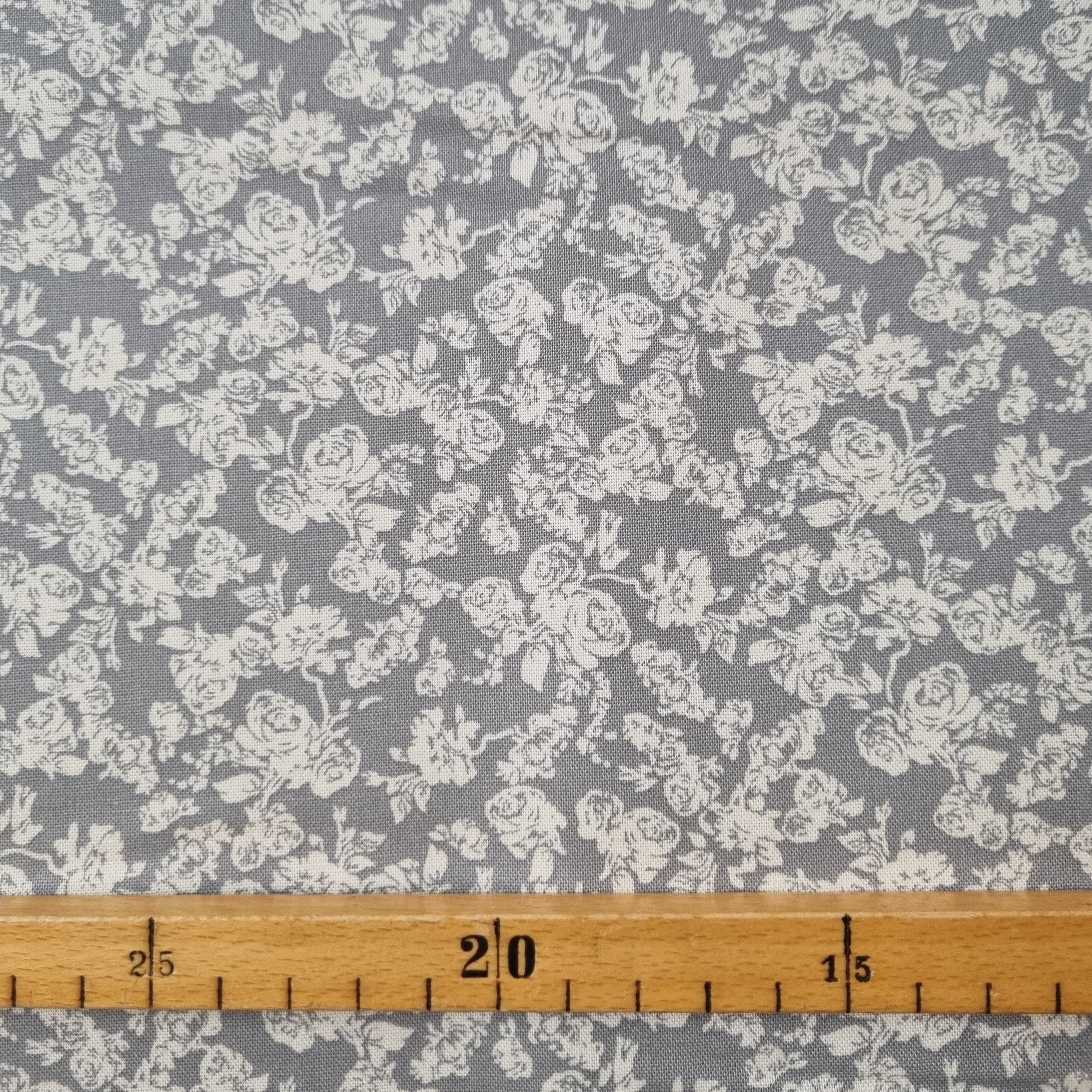 Blumendruck hellgrau/creme Webstoff Malu Stoffhaus Malu - Stoffhaus