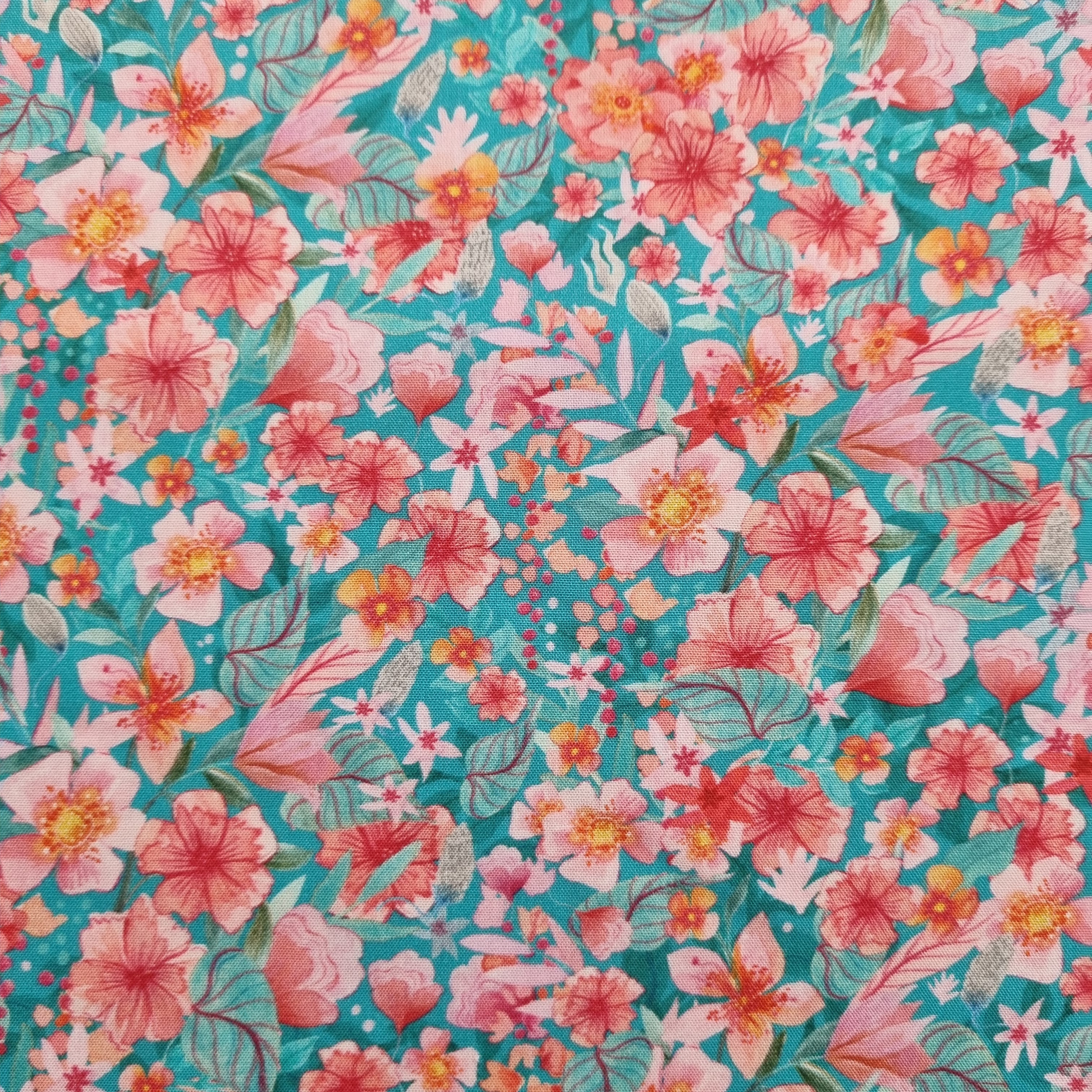 Blüten auf Baumwollpopeline Webstoff Malu Stoffhaus Malu - Stoffhaus