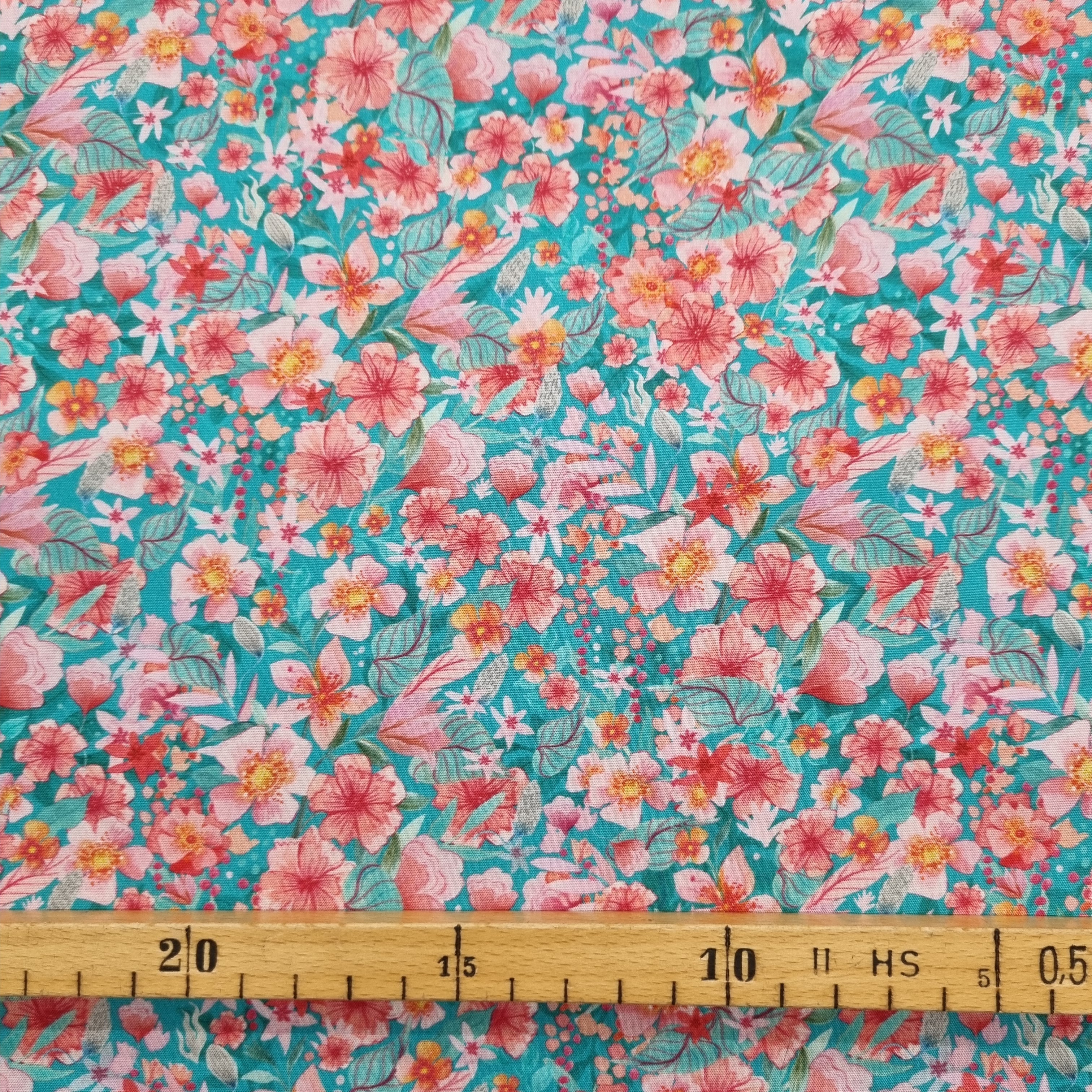 Blüten auf Baumwollpopeline Webstoff Malu Stoffhaus Malu - Stoffhaus