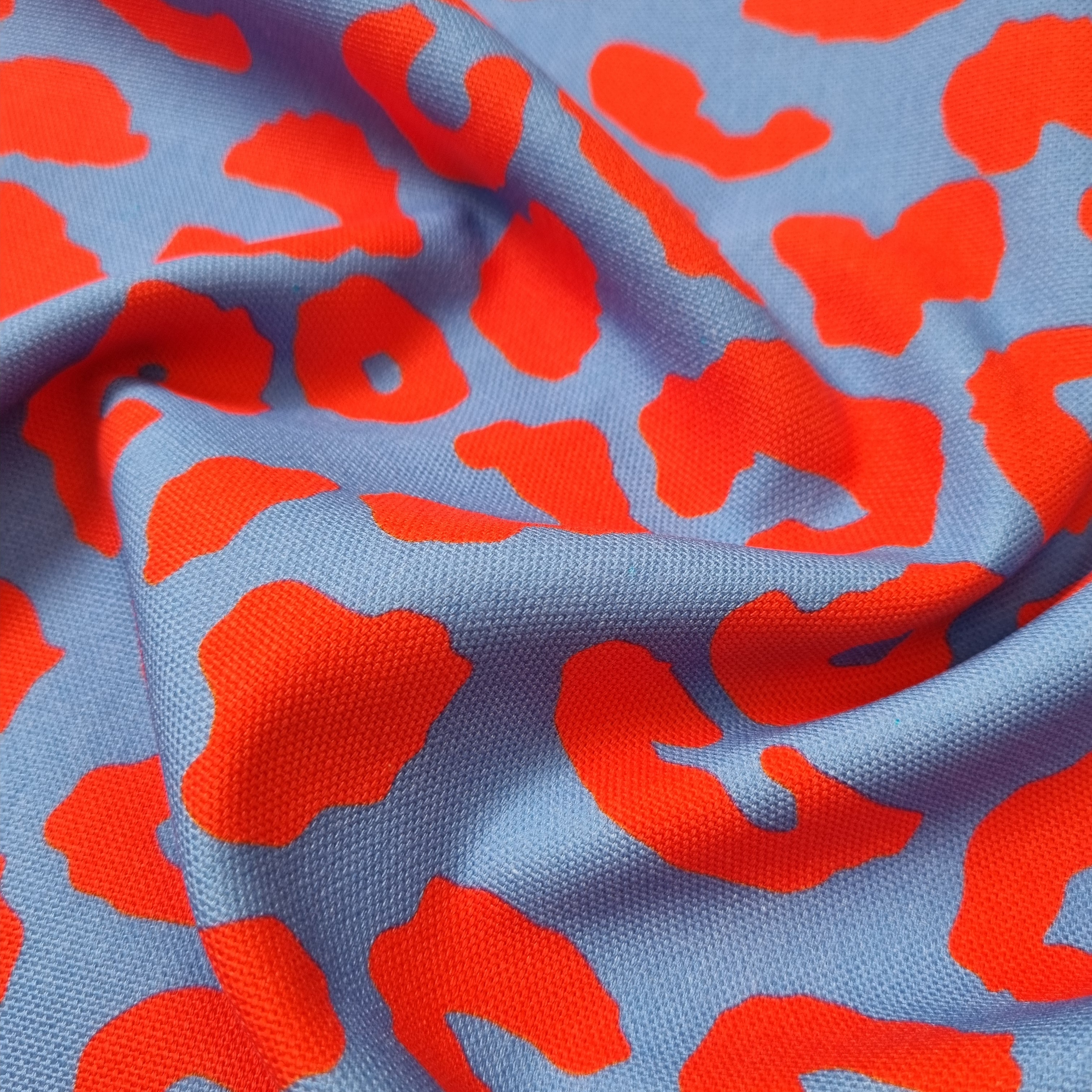 Canvas Leoprint rot/blau Canvas PS Fashionfabrics Malu - Stoffhaus