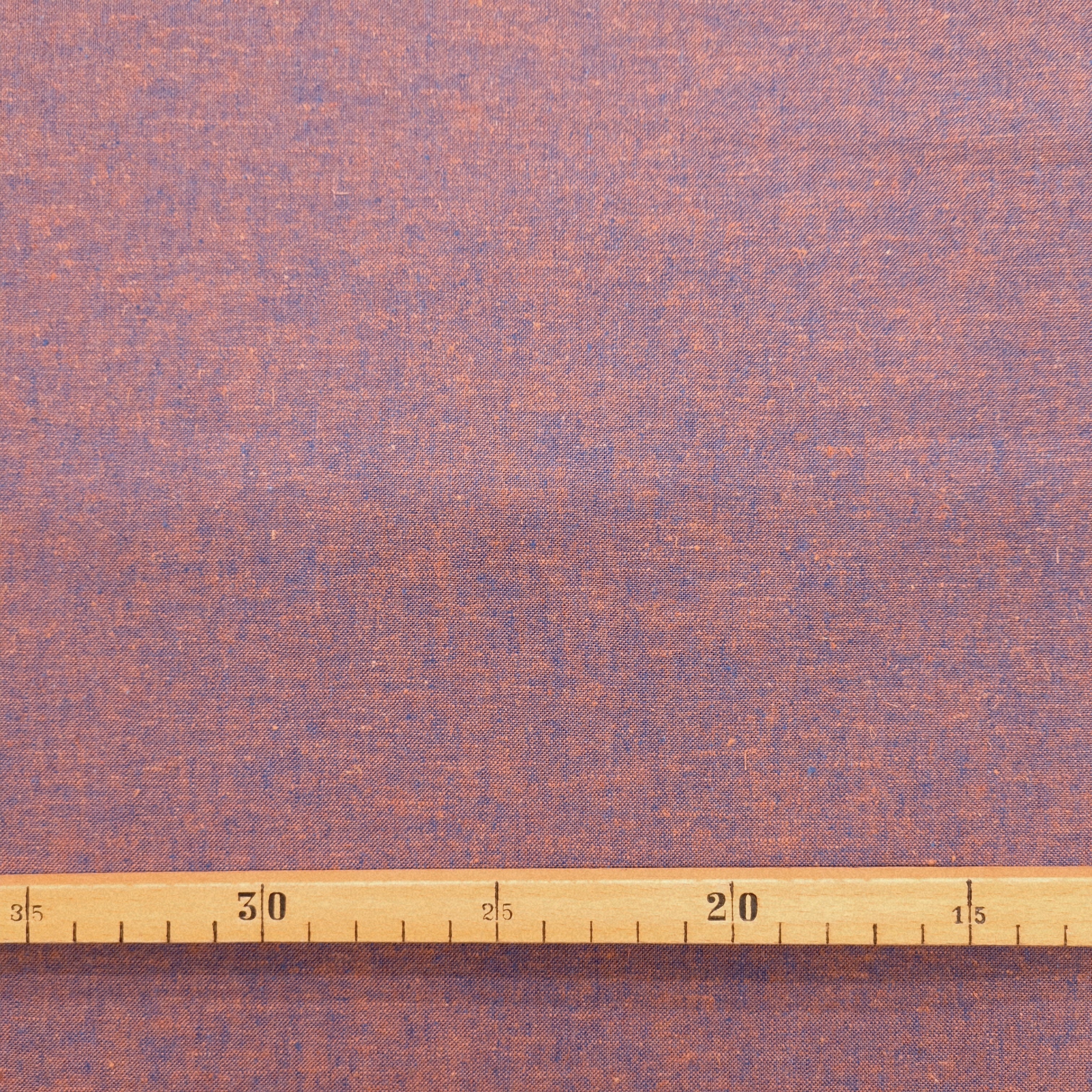 changierende LeinenBaumwollMischung blau/rostrot Webstoff, neu Verhees Malu - Stoffhaus