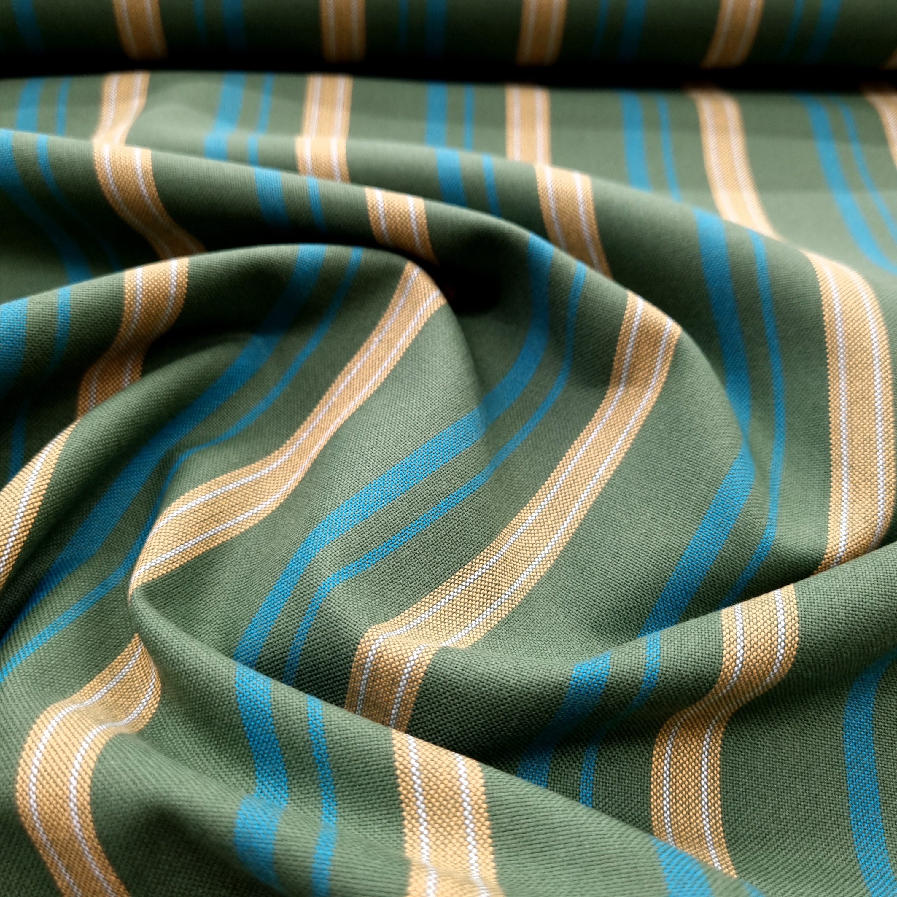 durchgewebte Streifen grün/bunt Westfalenstoffe Webstoff Westfalenstoffe Malu - Stoffhaus