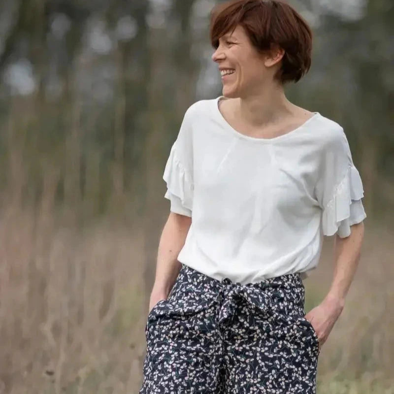 Eglantine et Zoé - Atlantikblauer Viskose-Twill-Pinea-Stoff: 10 M Eglantine et Zoé Malu - Stoffhaus