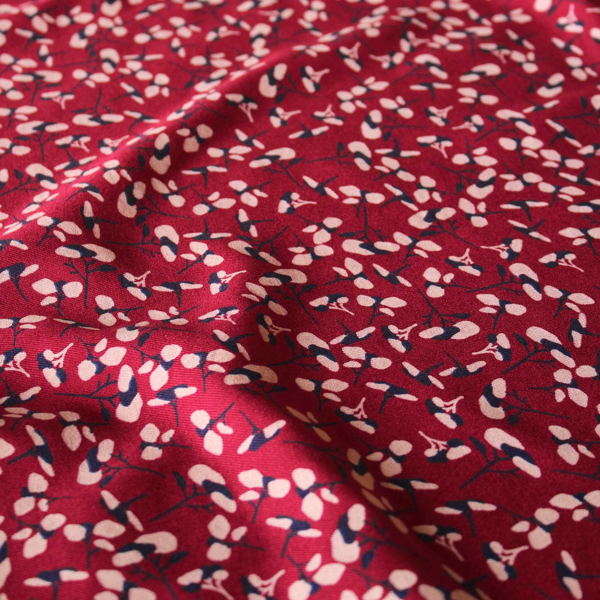 Eglantine et Zoé - Pinea Red Pinea-Grenade Viskose-Twillstoff: 10 M Eglantine et Zoé Malu - Stoffhaus