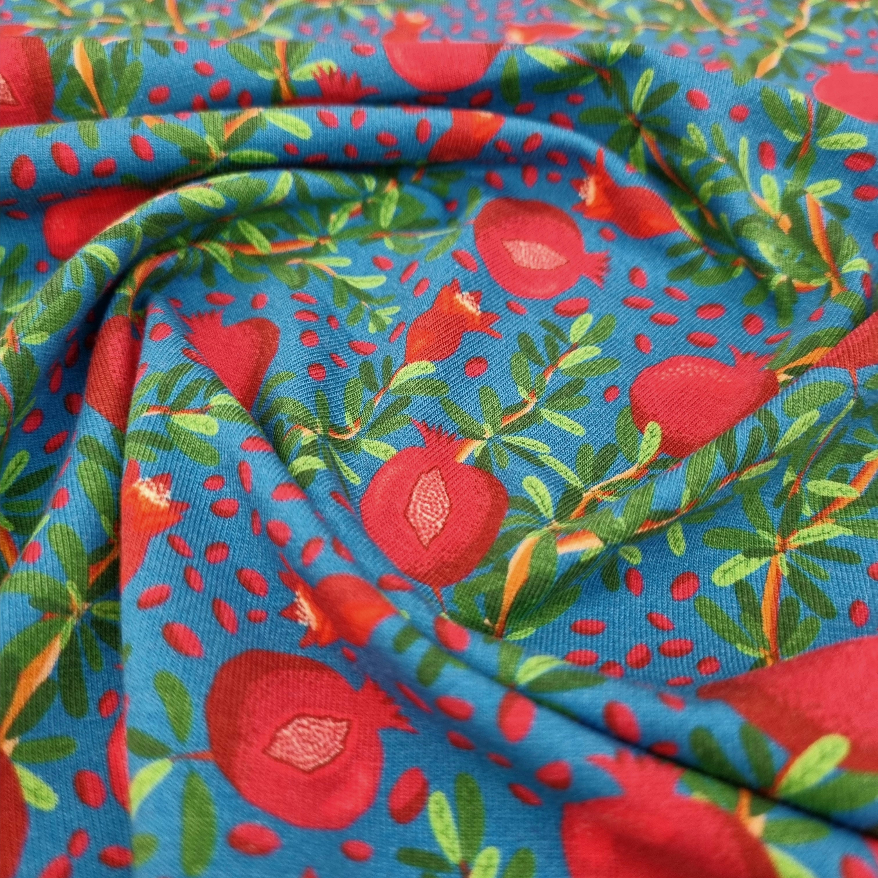 Eigenproduktion Granatapfel Biobaumwolljersey Eigenproduktion, neu Malu Stoffhaus - Nähschule - Atelier Malu - Stoffhaus