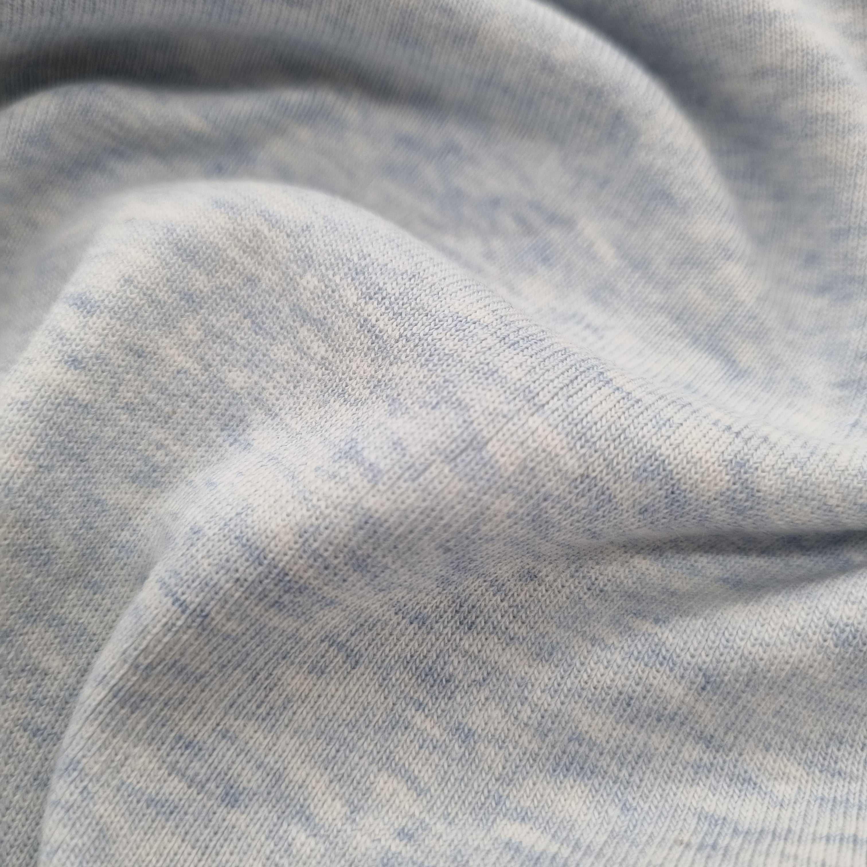 Feinrippjersey uni melange hellblau Webstoff Westfalenstoffe Malu - Stoffhaus