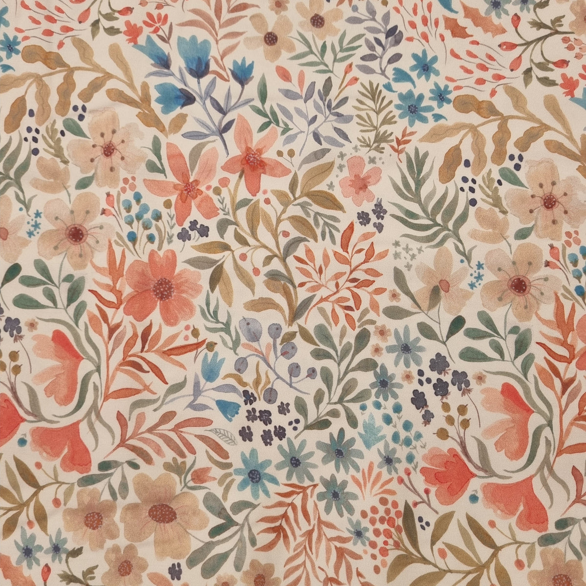 florales Muster auf Viskosesatin Viskosewebstoff, neu Katia Malu - Stoffhaus